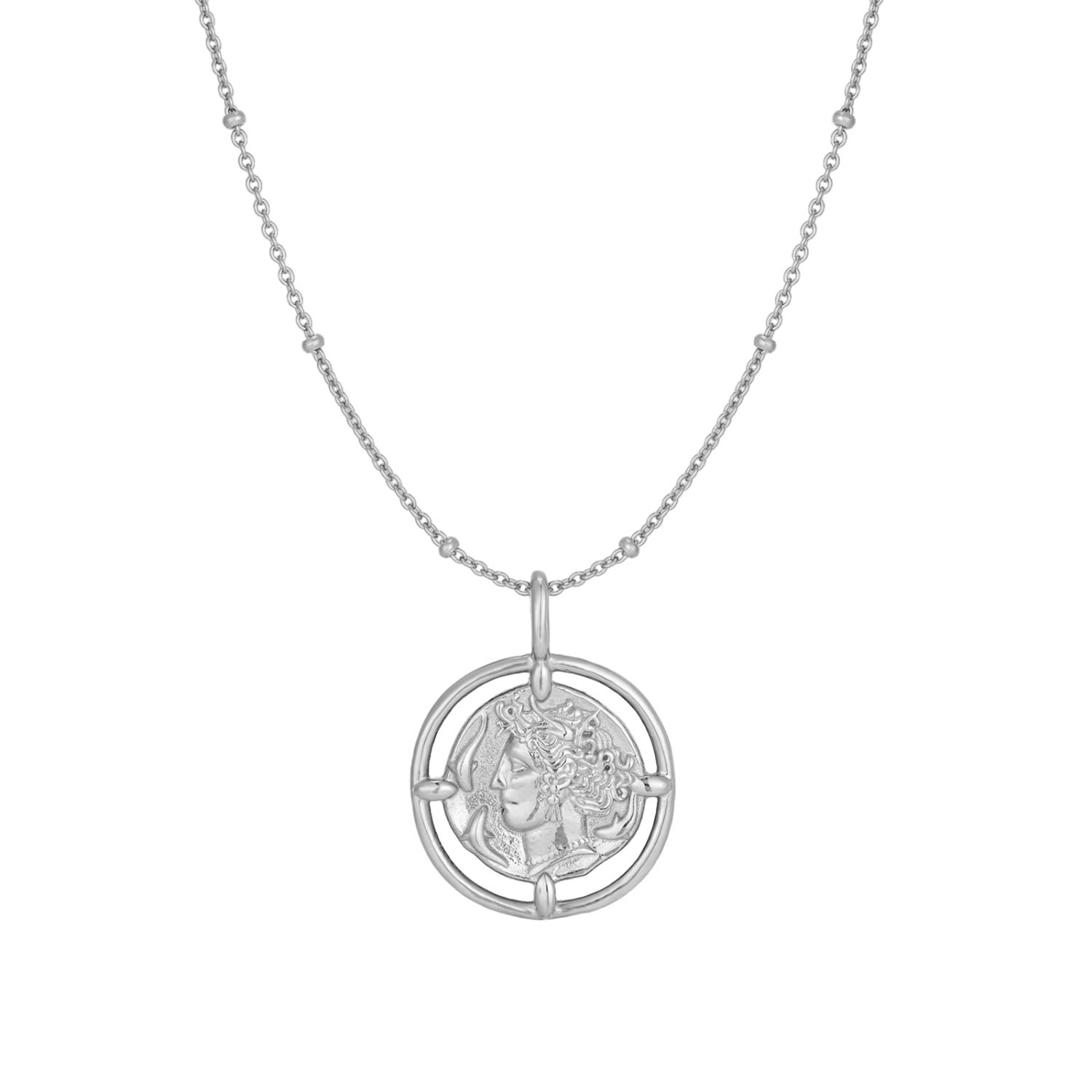 Women’s Ecoated Sterling Silver Coin Medallion Necklace Seol + Gold