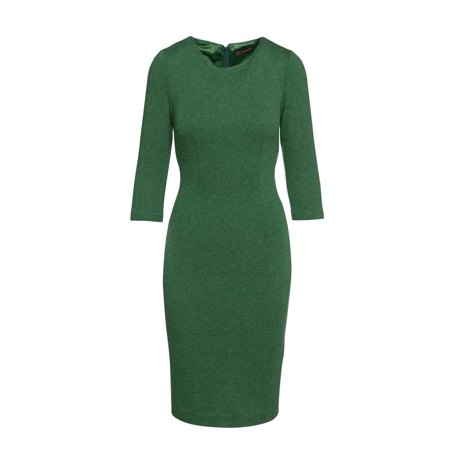 green fitted dress