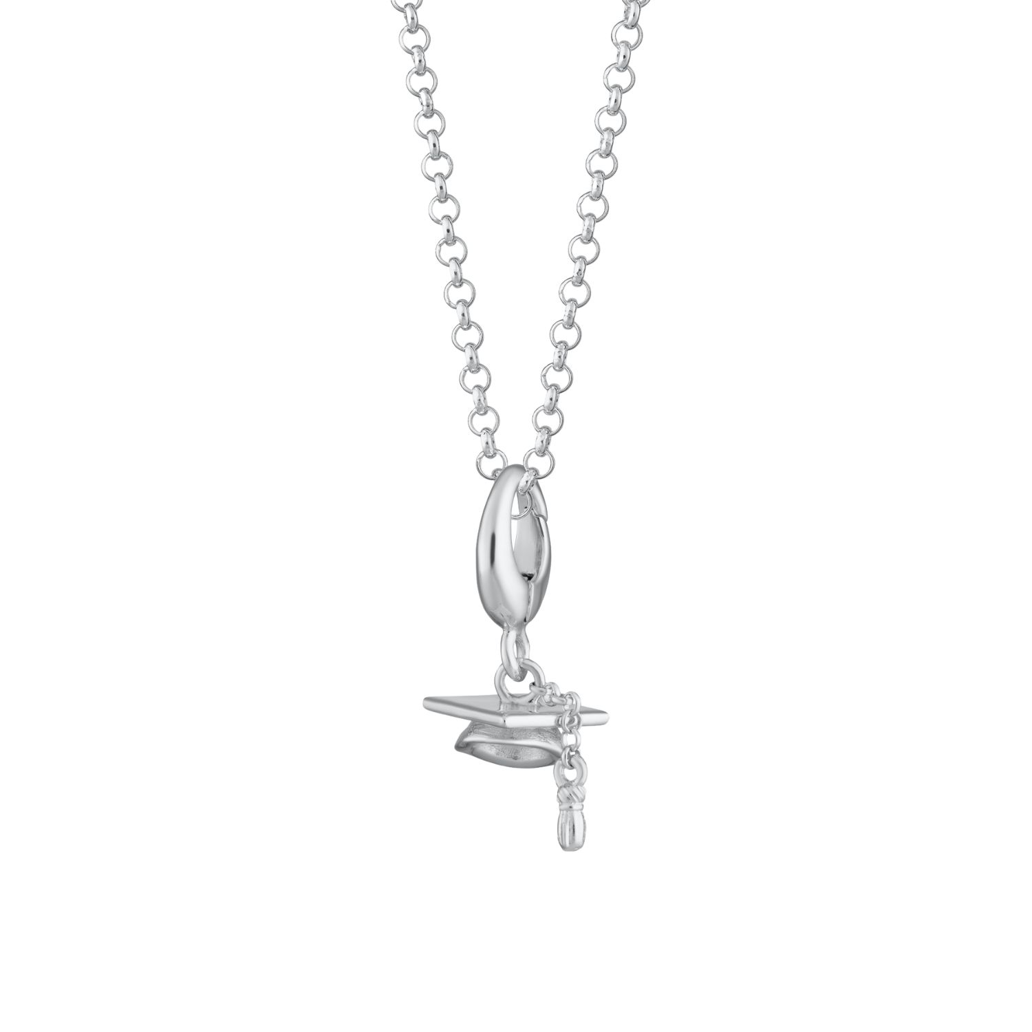 Women’s Sterling Silver Graduation Hat Charm Necklace | Lily Charmed