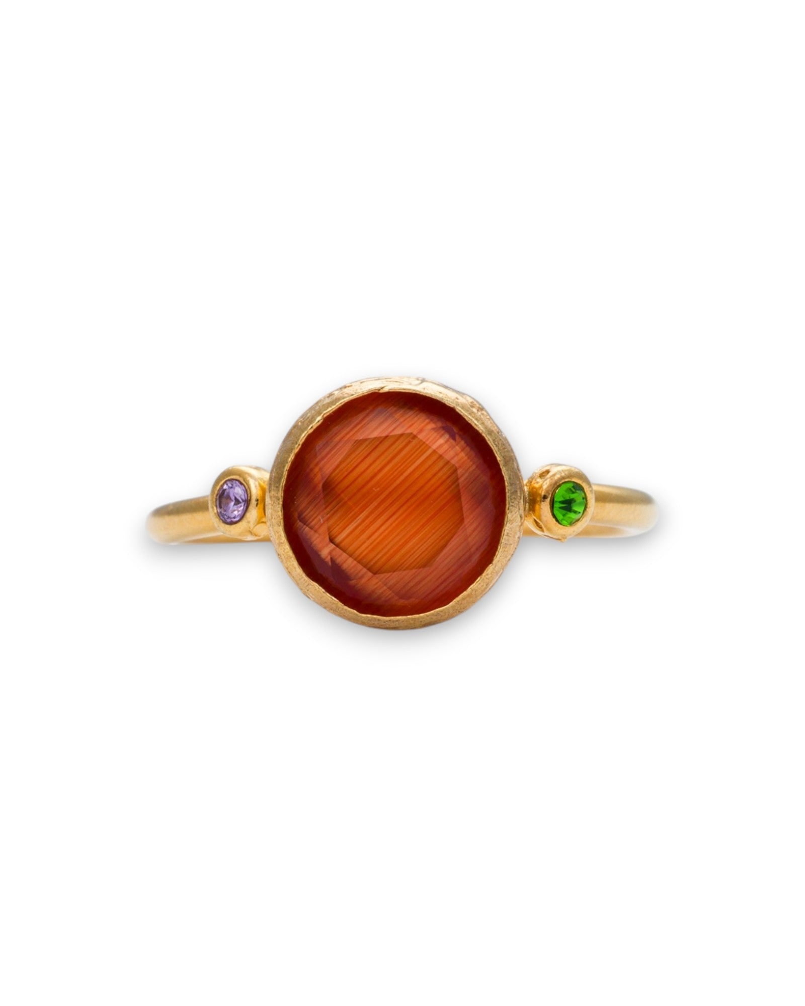Kybele Studio Women's Yellow / Orange Amber Glow Cateye Ring