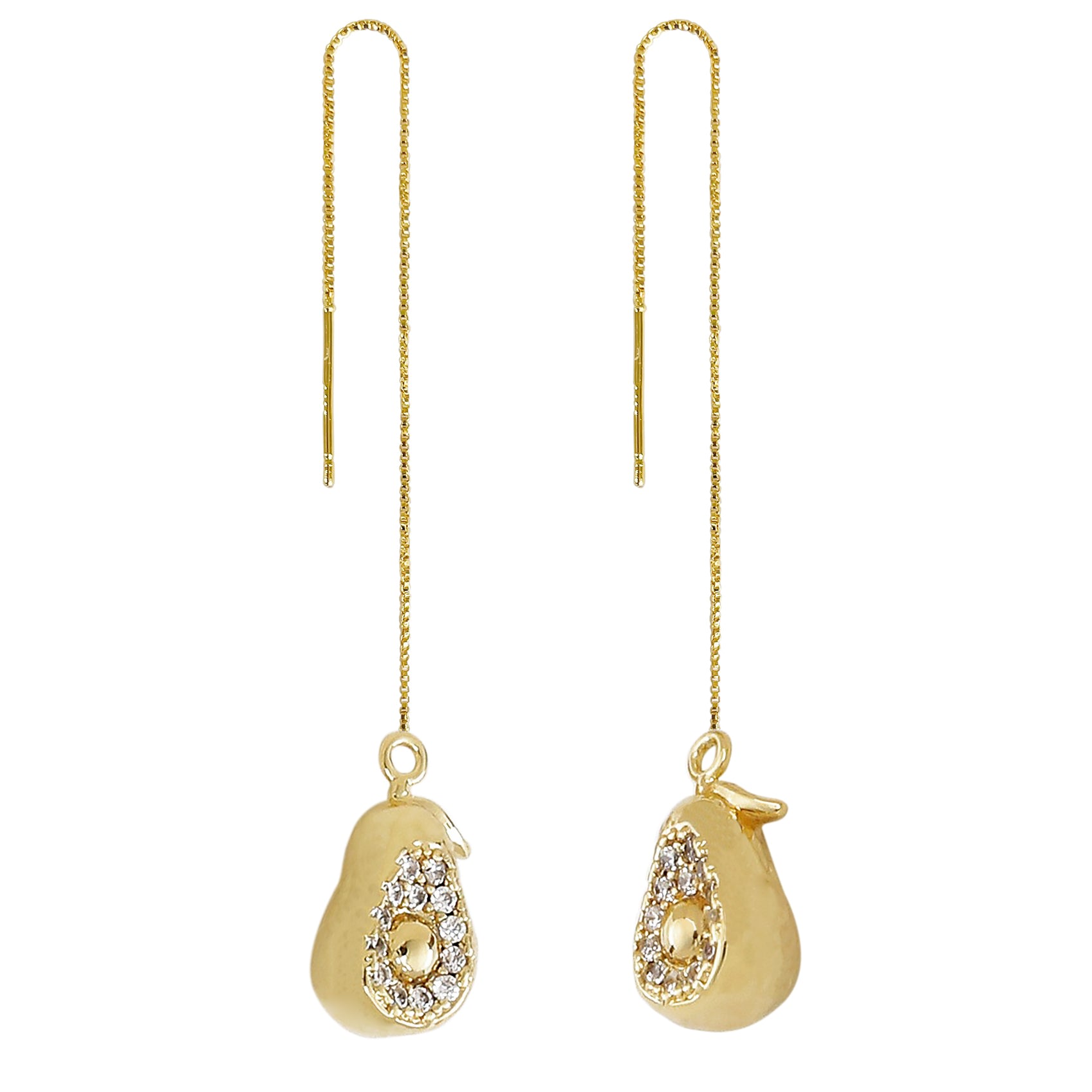 Ninemoo Women's Fruit Threader Earrings - White In White
