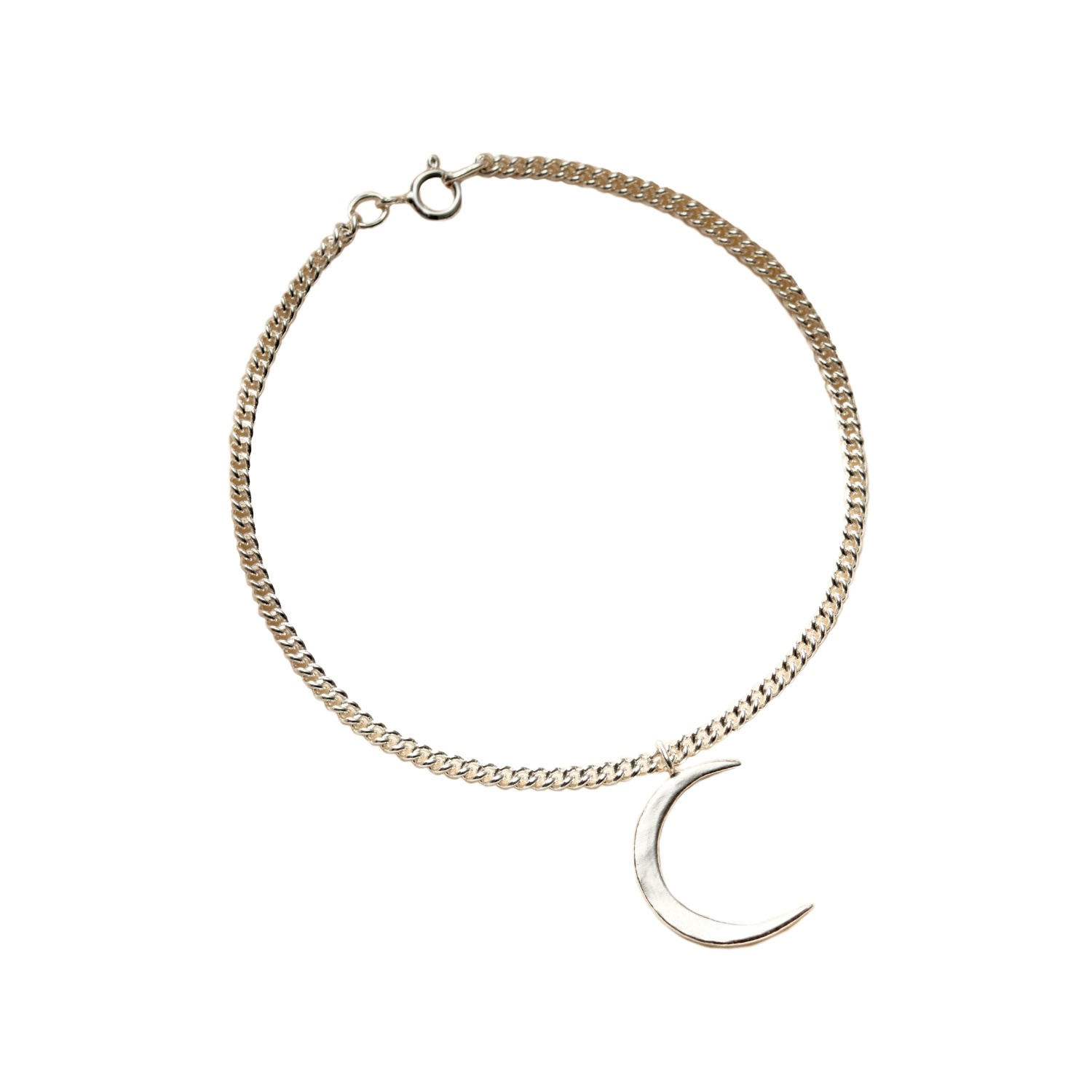 Posh Totty Designs Women's Sterling Silver Crescent Moon Charm Bracelet In Metallic