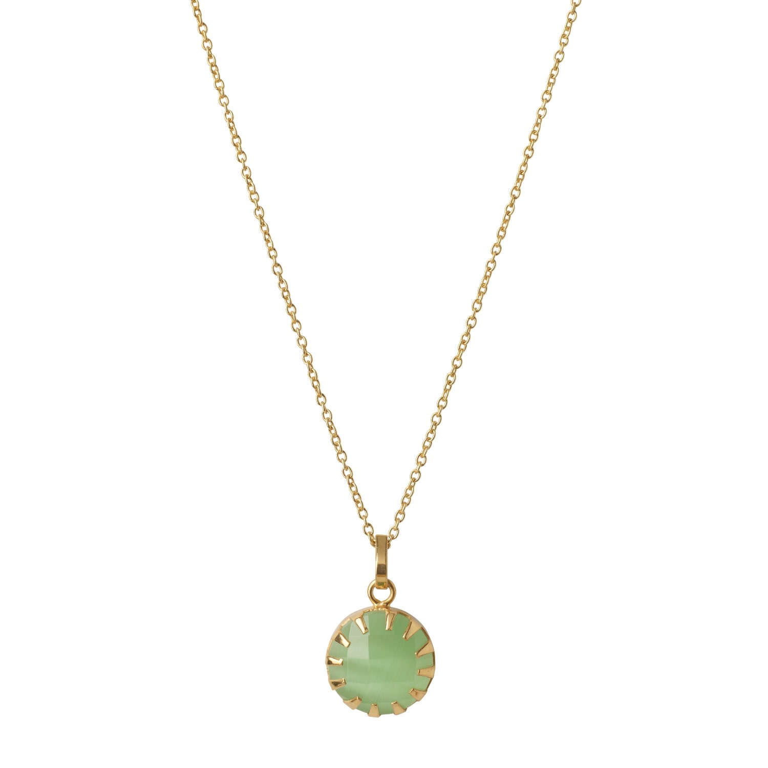 Yaa Yaa London Women's Gold / Green New Life Apple Green Gold Vermeil Necklace