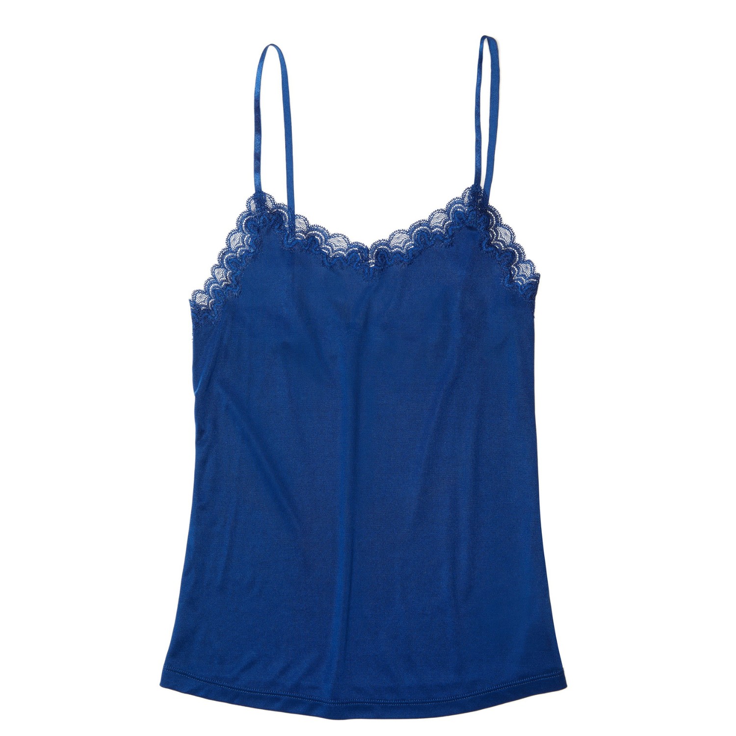 Uwila Warrior Women's Soft Silk Lace Camisole - Estate Blue In Blue