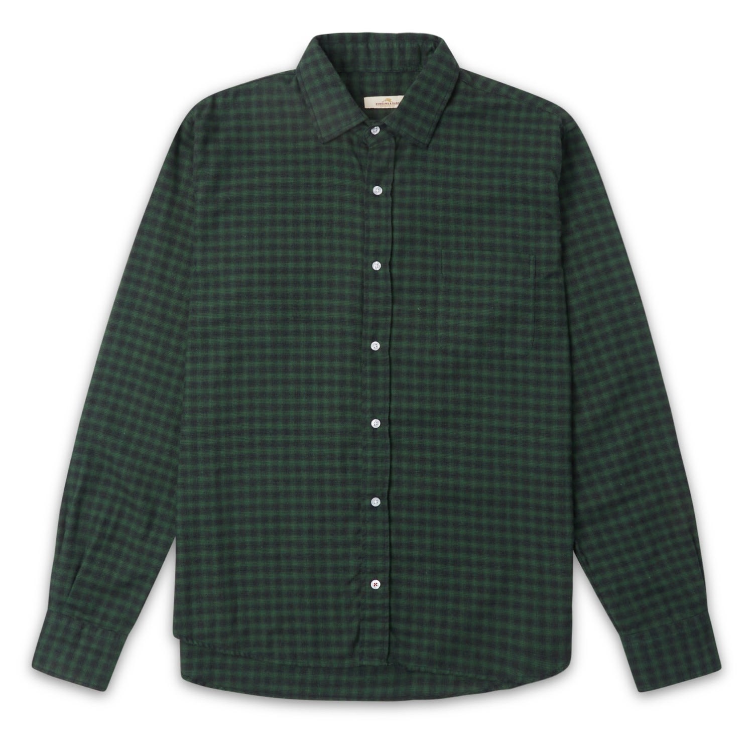 Men’s Gingham Shirt - Green XXL Burrows & Hare