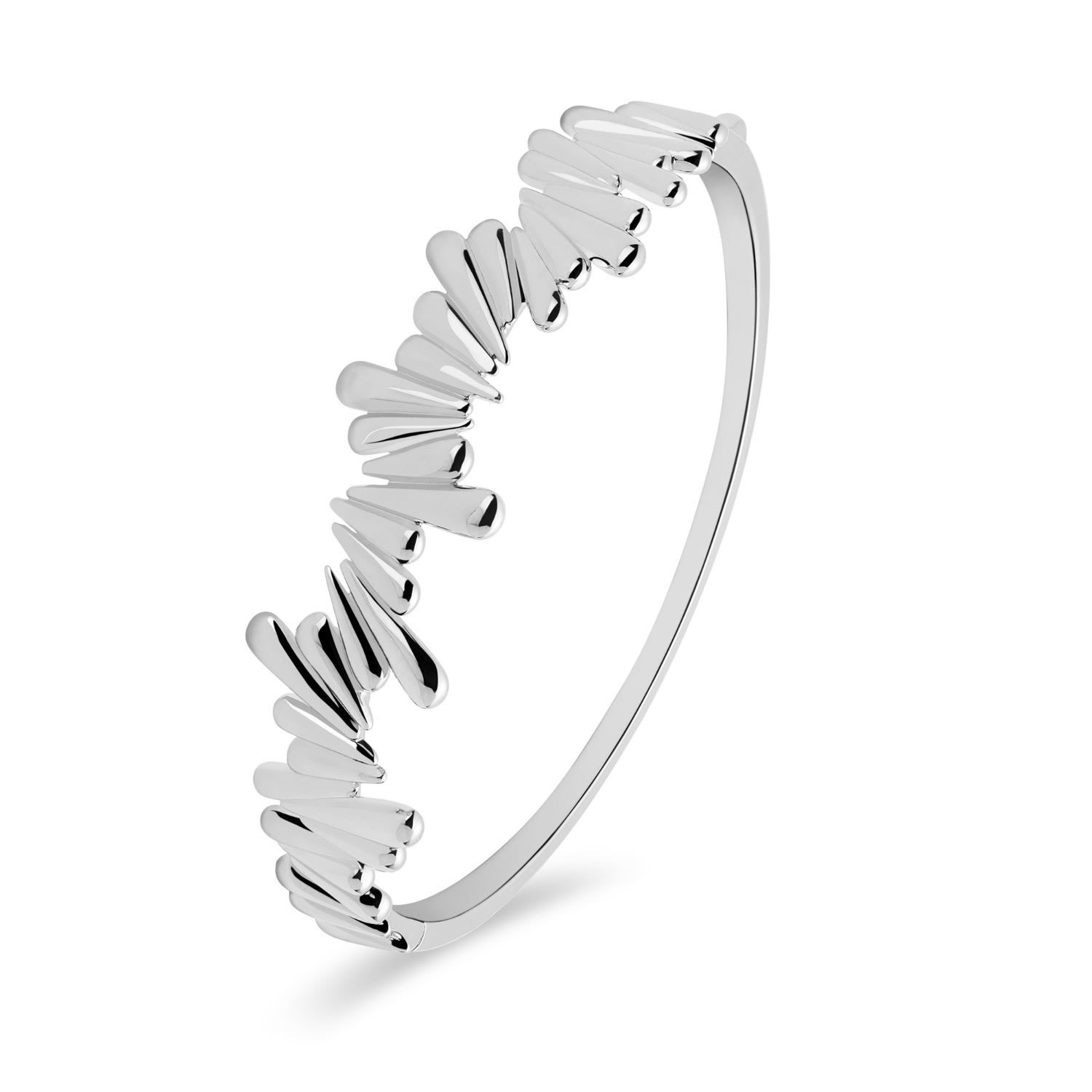 Women’s Silver Shard Bangle With Hinge Lucy Quartermaine