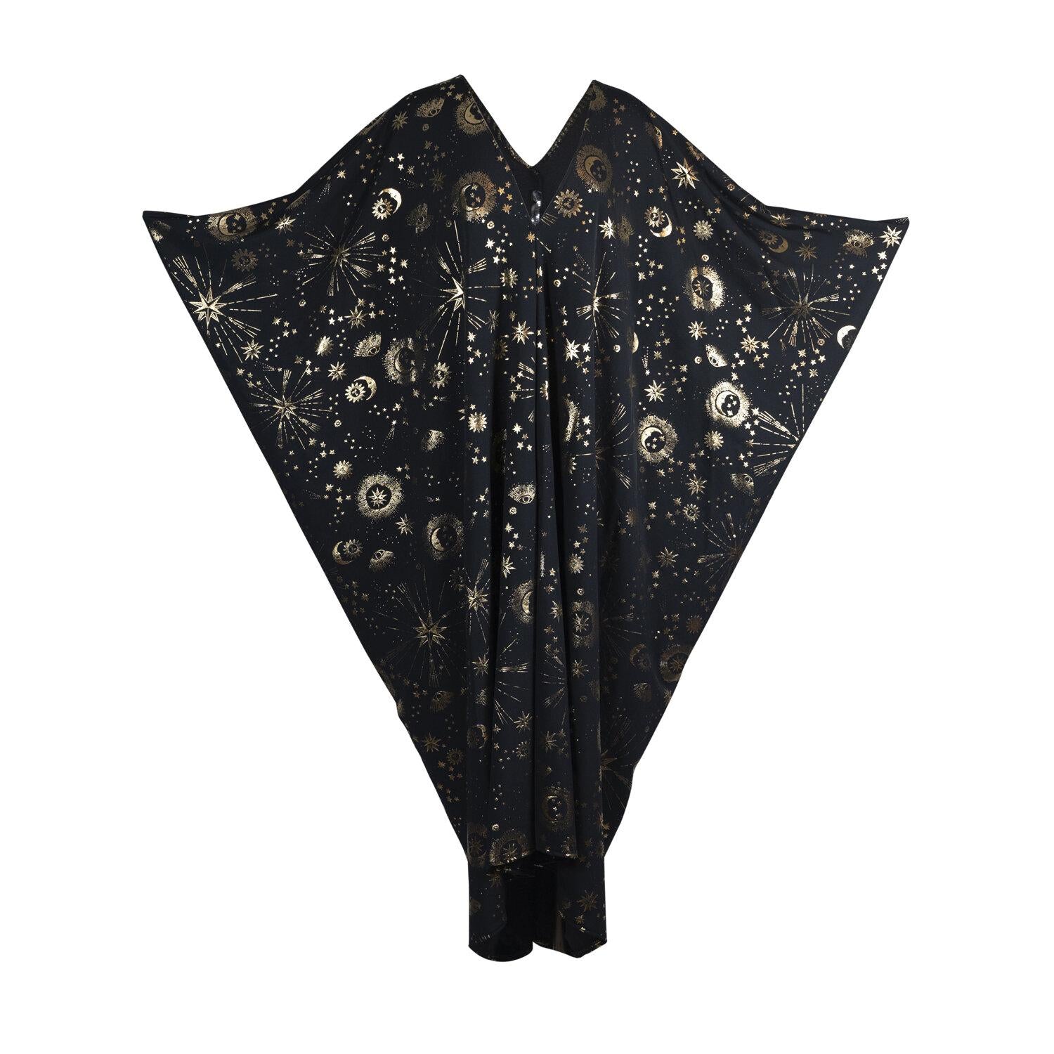 Jennafer Grace Women's Gold / Black Celestia Kaftan Caftan Dress In Gold/black