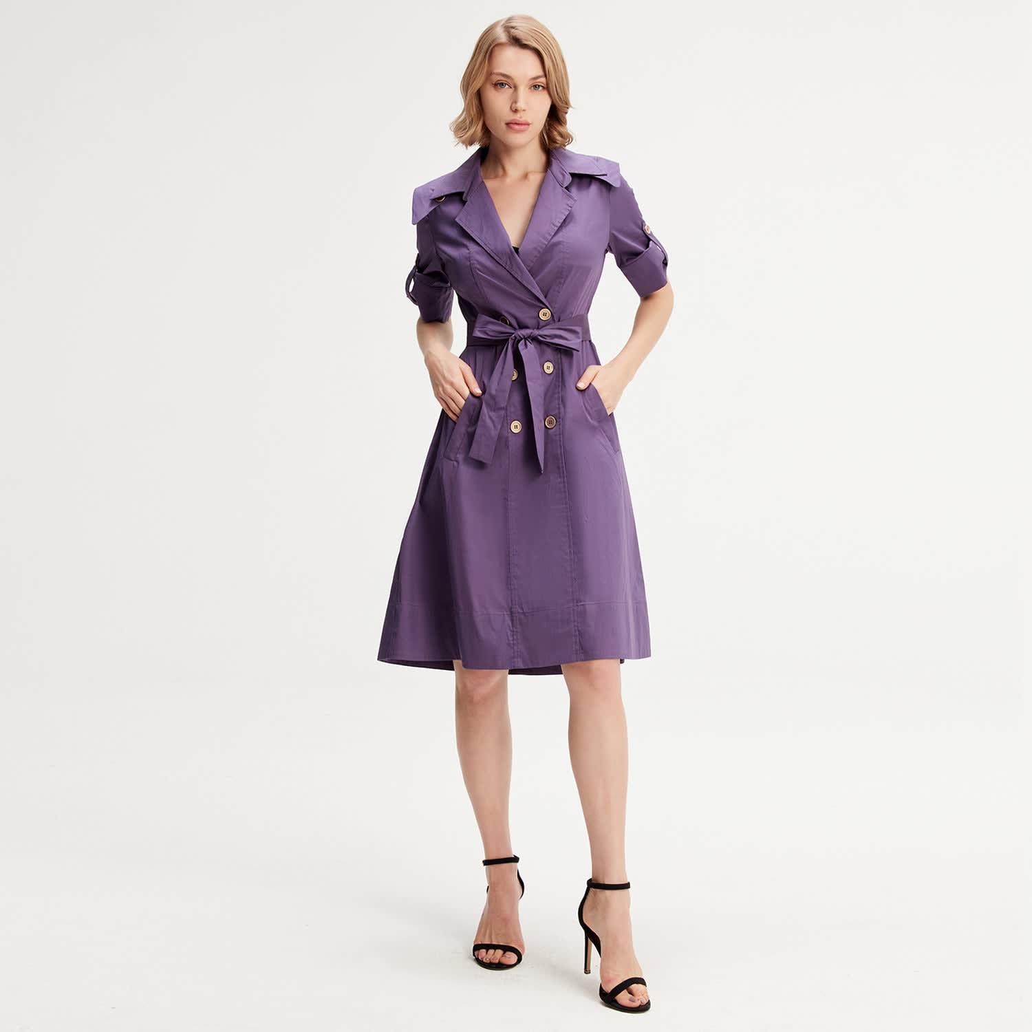 Cotton Trench Coat Dress, Smart and Joy