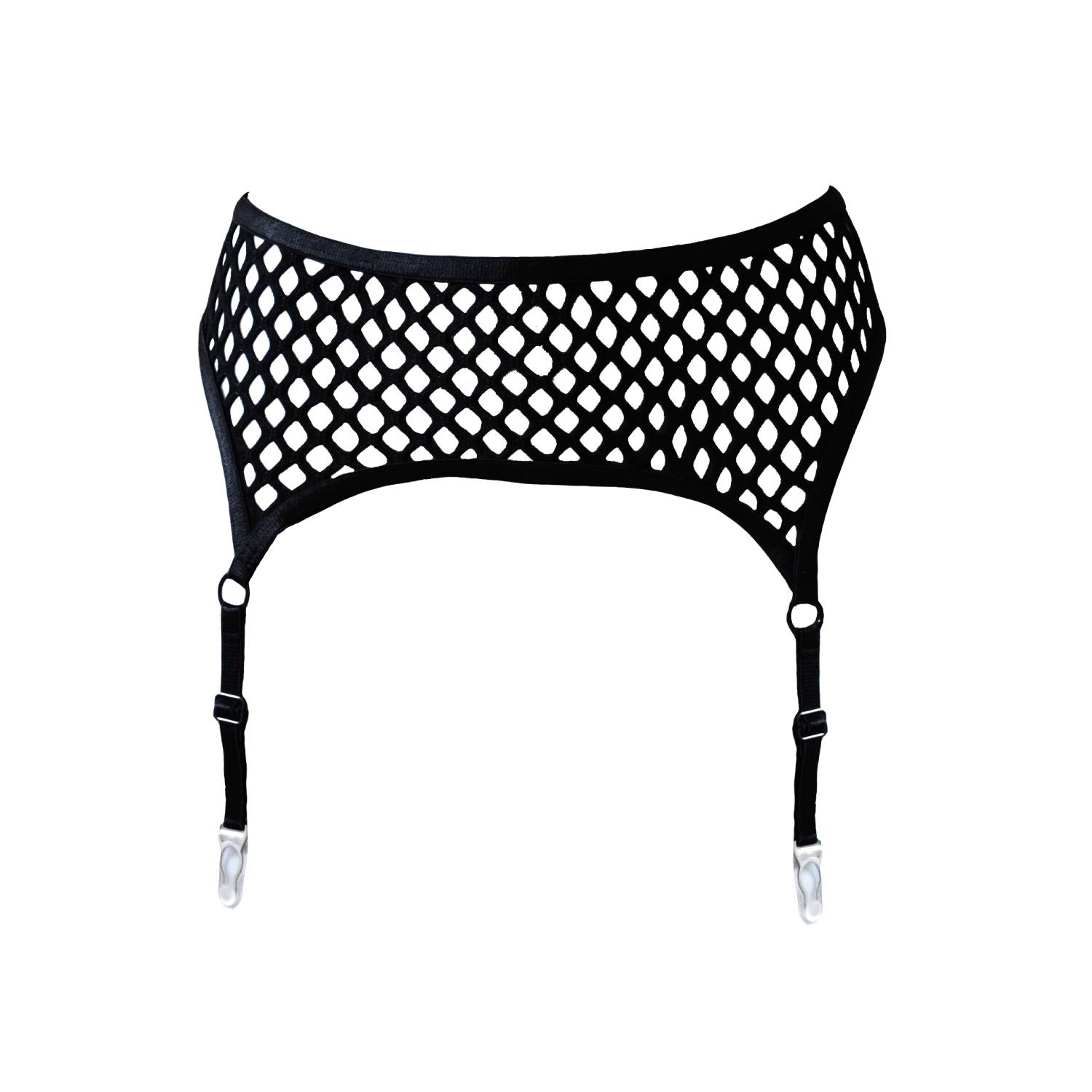 Hidden Beneath Women's Black Fishnet Suspender In Black