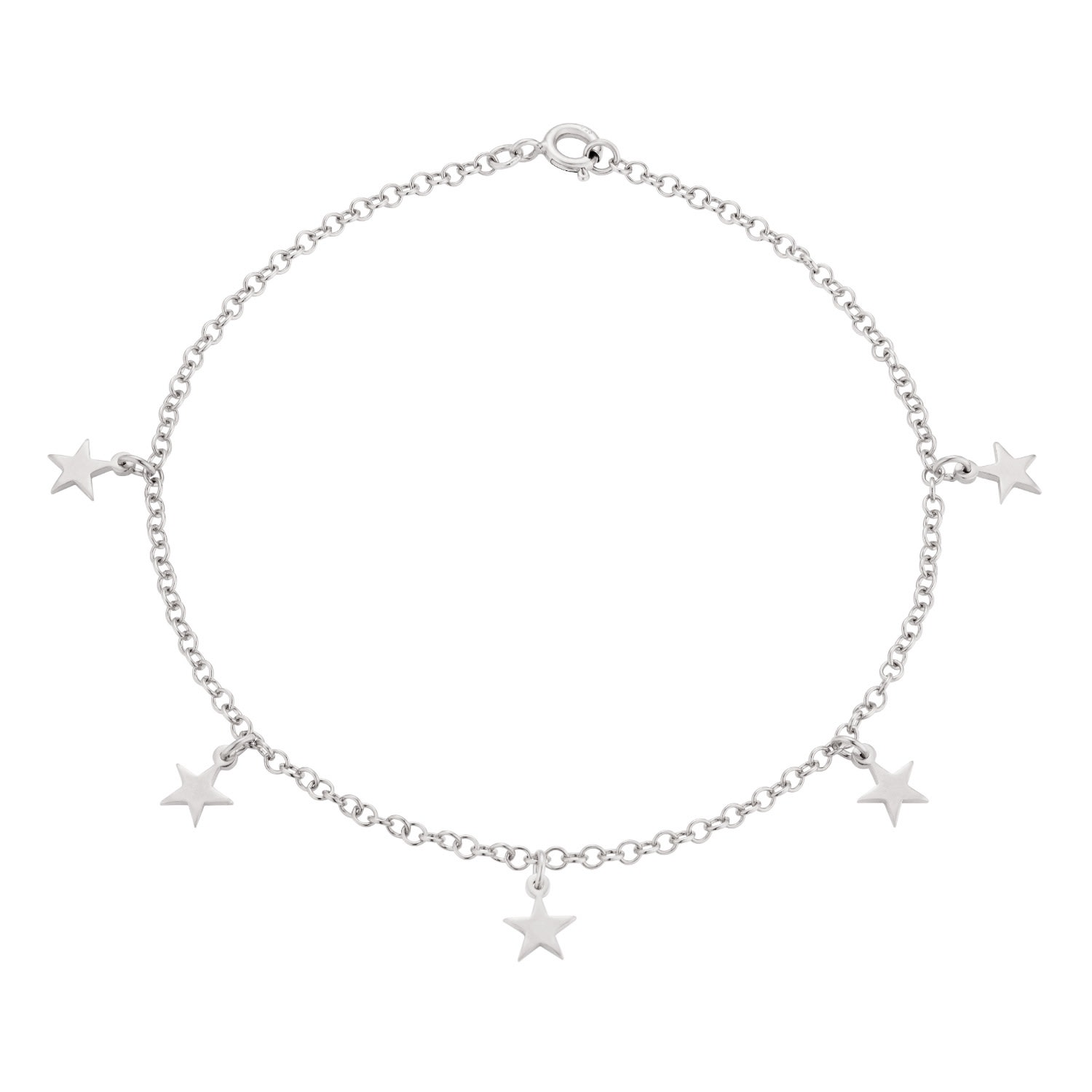Posh Totty Designs Women's Sterling Silver Star Station Bracelet In White