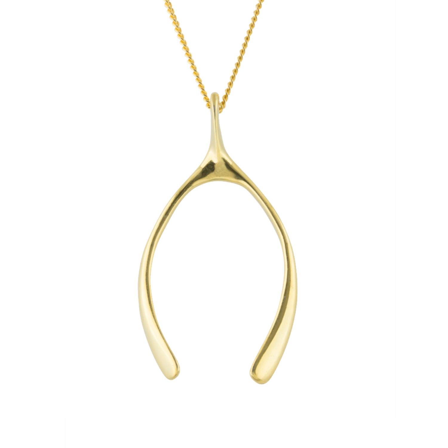 Women’s Medium Yellow Gold Plated Wishbone Necklace Katie Mullally