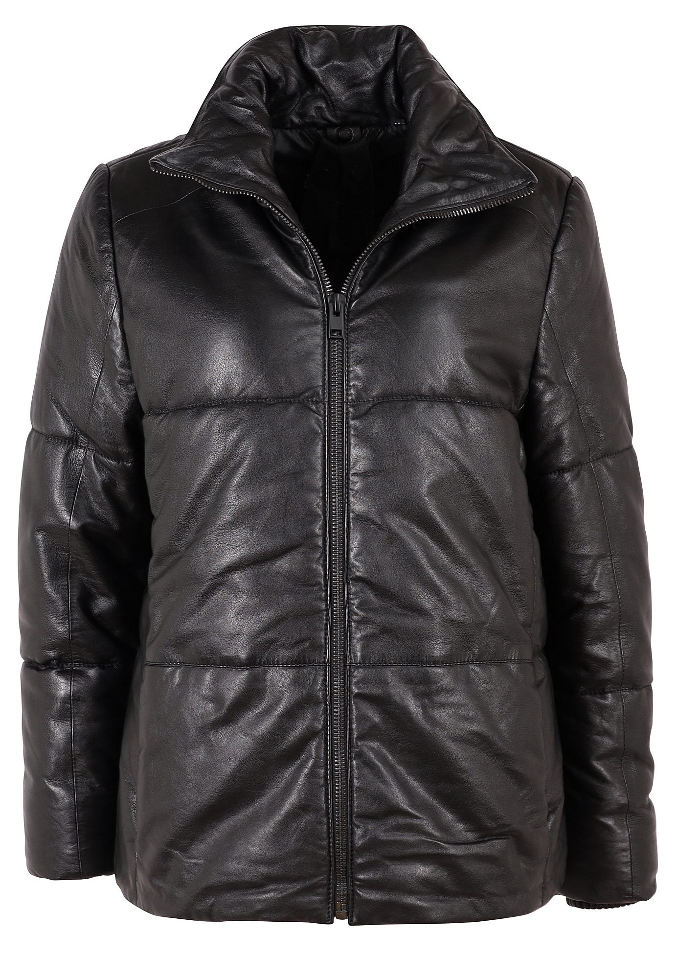 Mauritius Quilted Leather Jacket In Black In Black