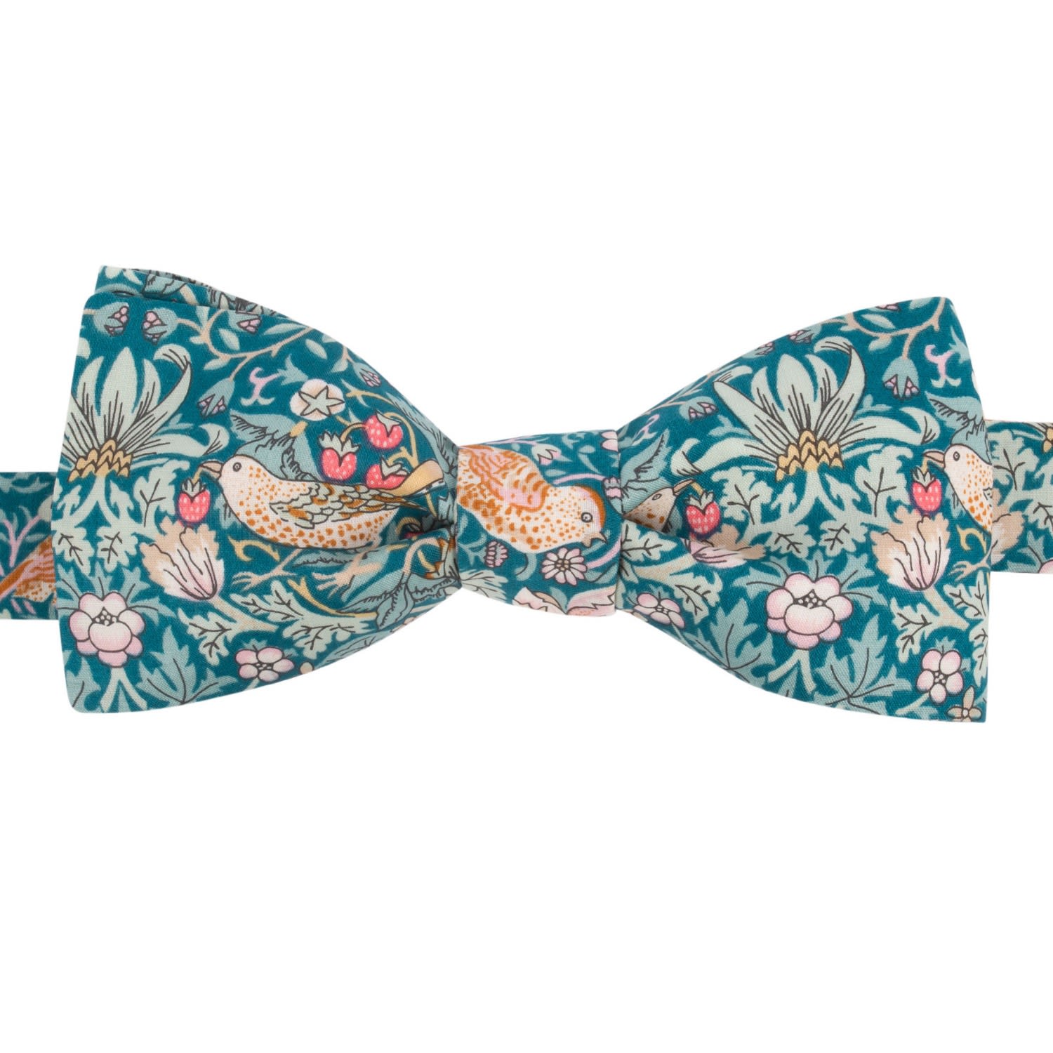 Le Colonel Men's Green Liberty Strawberry Thief Emerald Bow Tie In Green