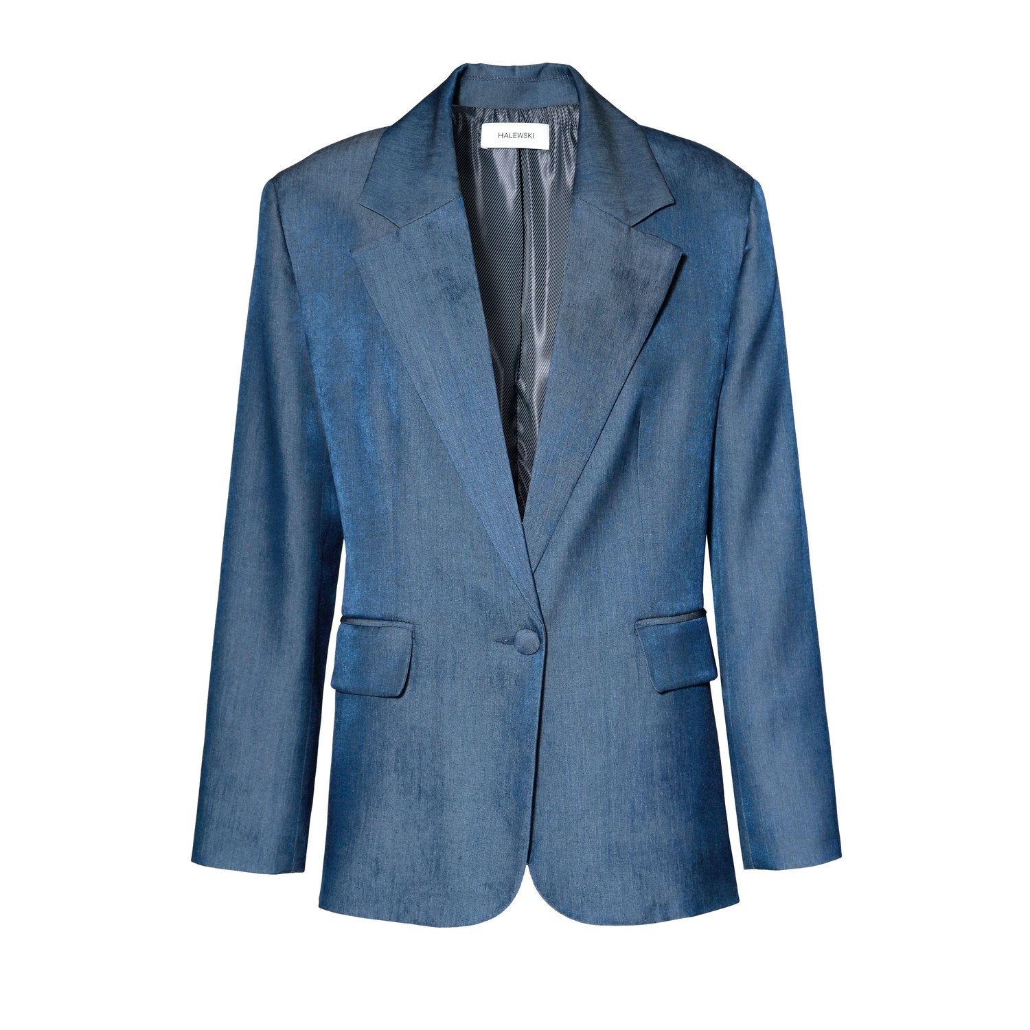 Aggi By Halewski Women's Blue Tatiana Navy Denim Oversized Blazer In Blue