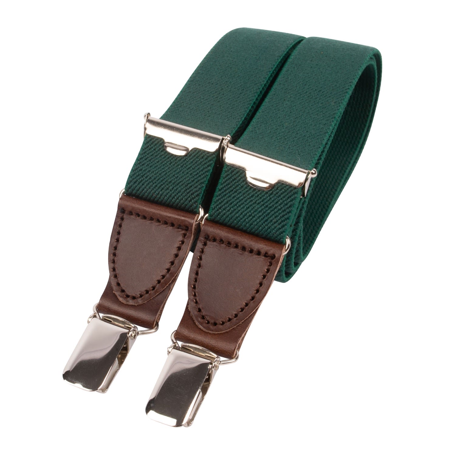 Le Colonel Men's Neutrals / Brown / Green Chocolate Brown Leather Forest Green Skinny Braces In Multi