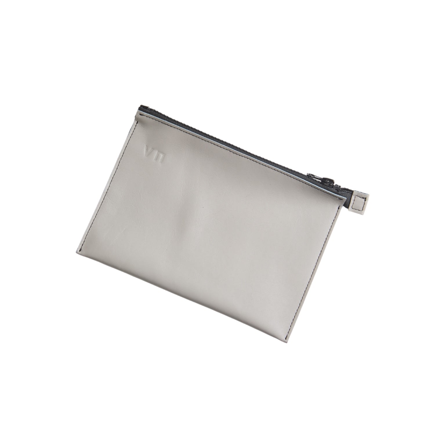 Vp Concept Women's Grey Flat Classic Pouch Medium Size Limited Edition