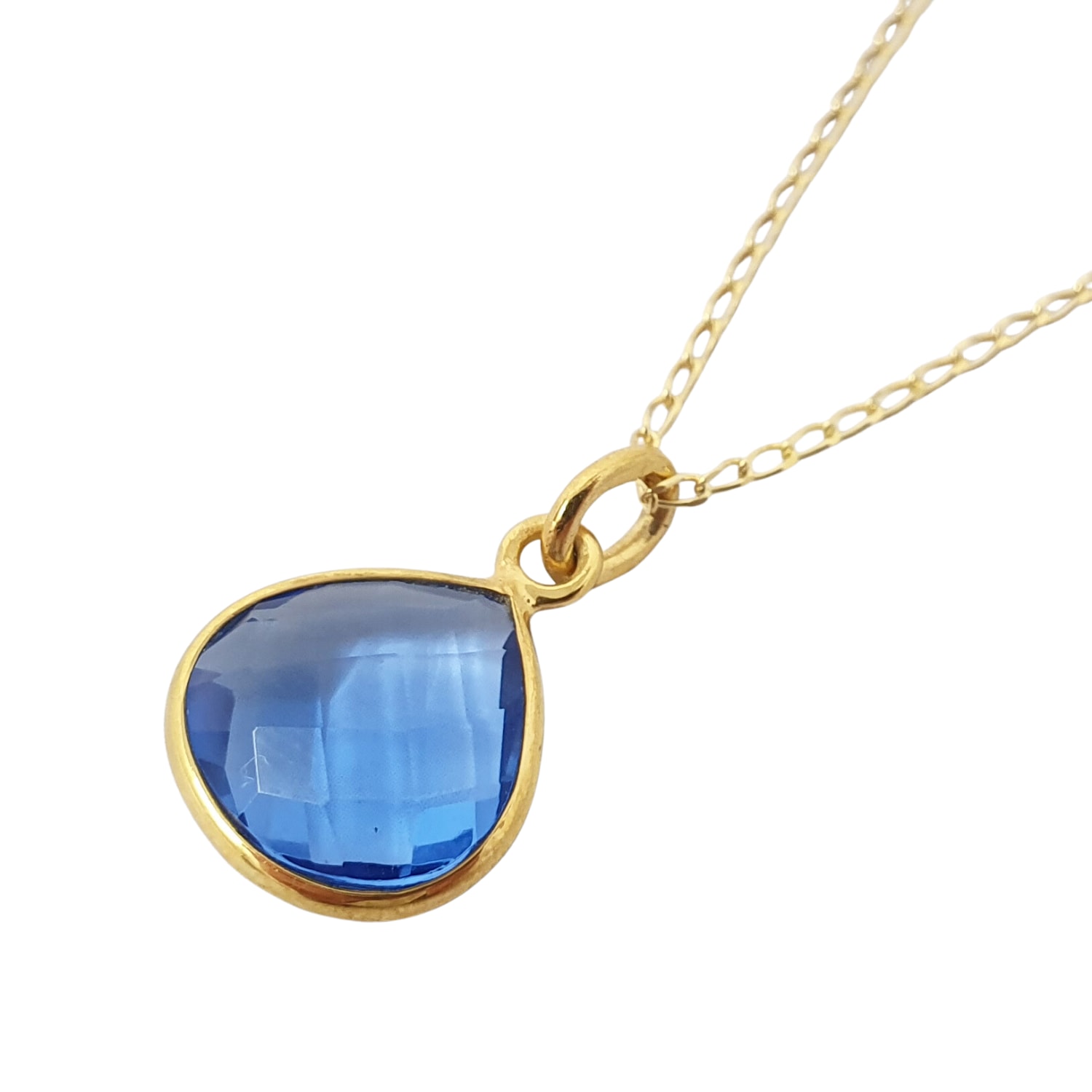 Women’s Blue / Gold Blue Topaz December Birthstone Charm Necklace Harfi