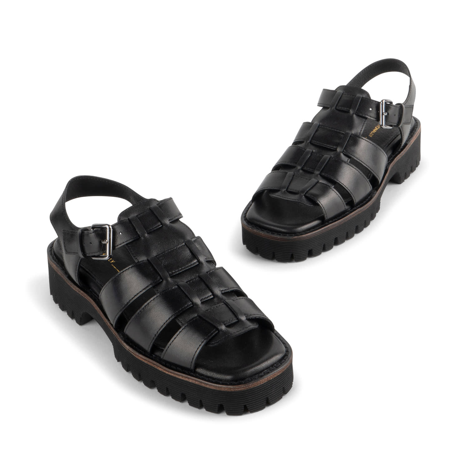 Intentionally Blank Women's Haddie Leather Dad Sandal-black In Black