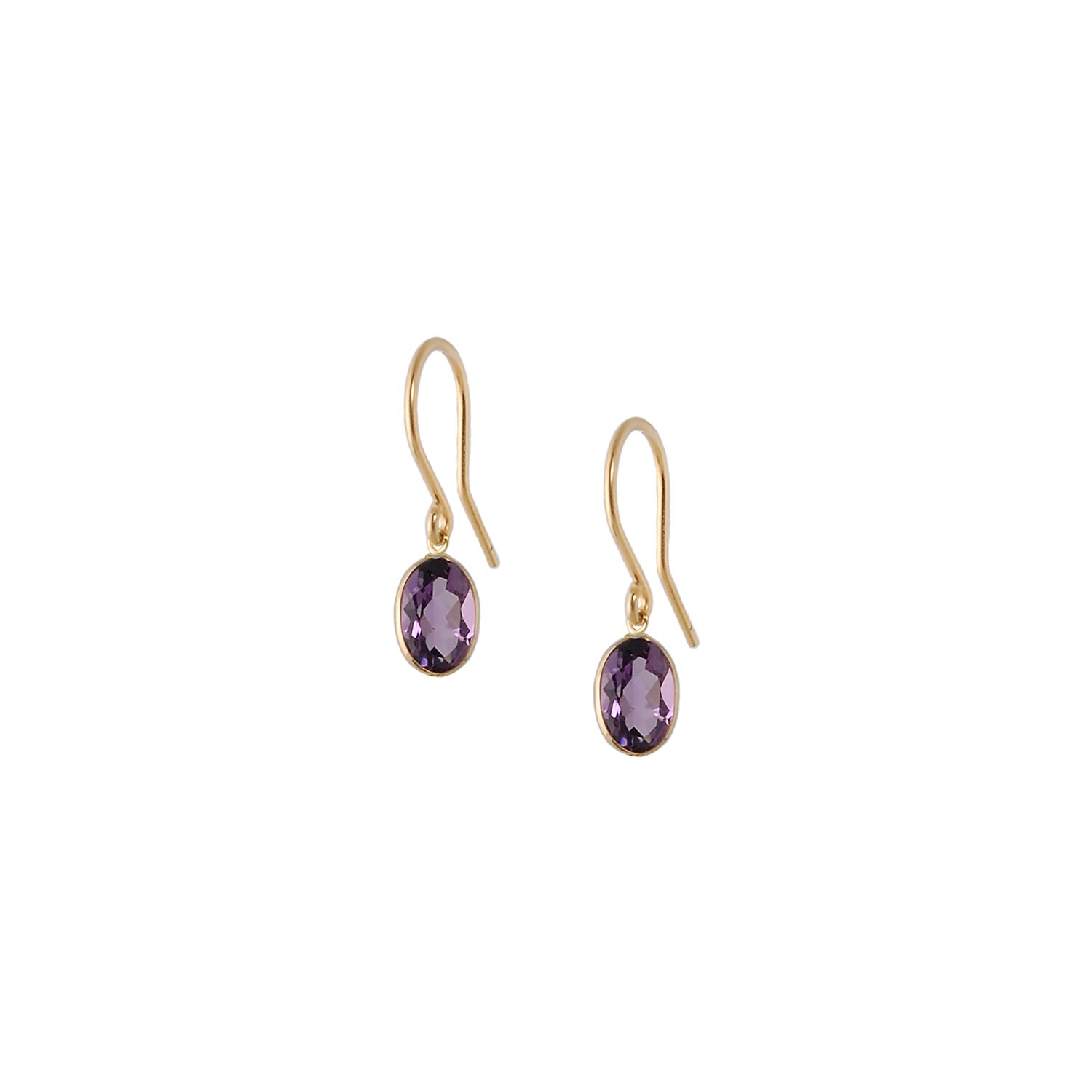 Women’s Gold / Pink / Purple Single Stone Bezel Set Amethyst Earrings In 14 Karat Yellow Gold Amy Gambill Designs