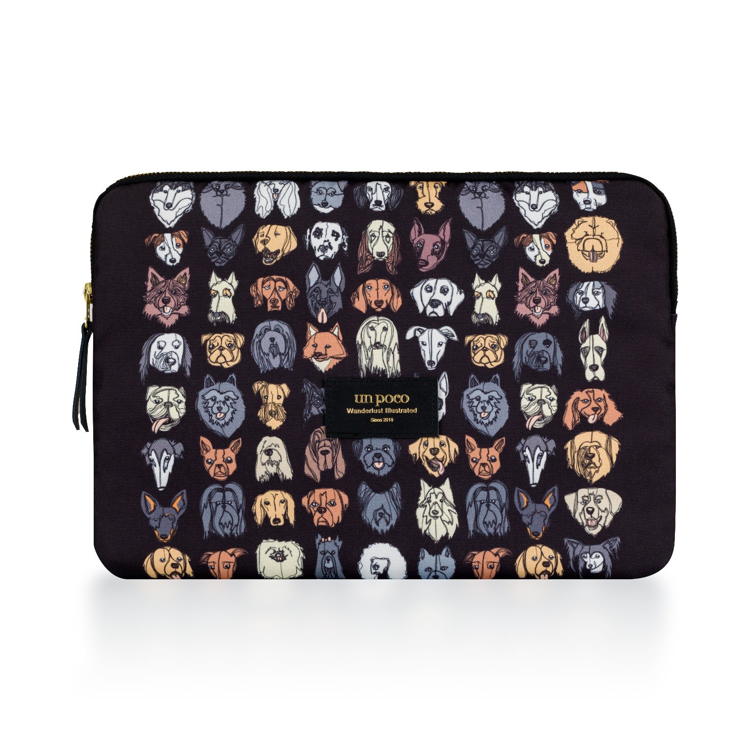 Un Poco Women's Black Woof Woof Laptop Sleeve 13" In Black
