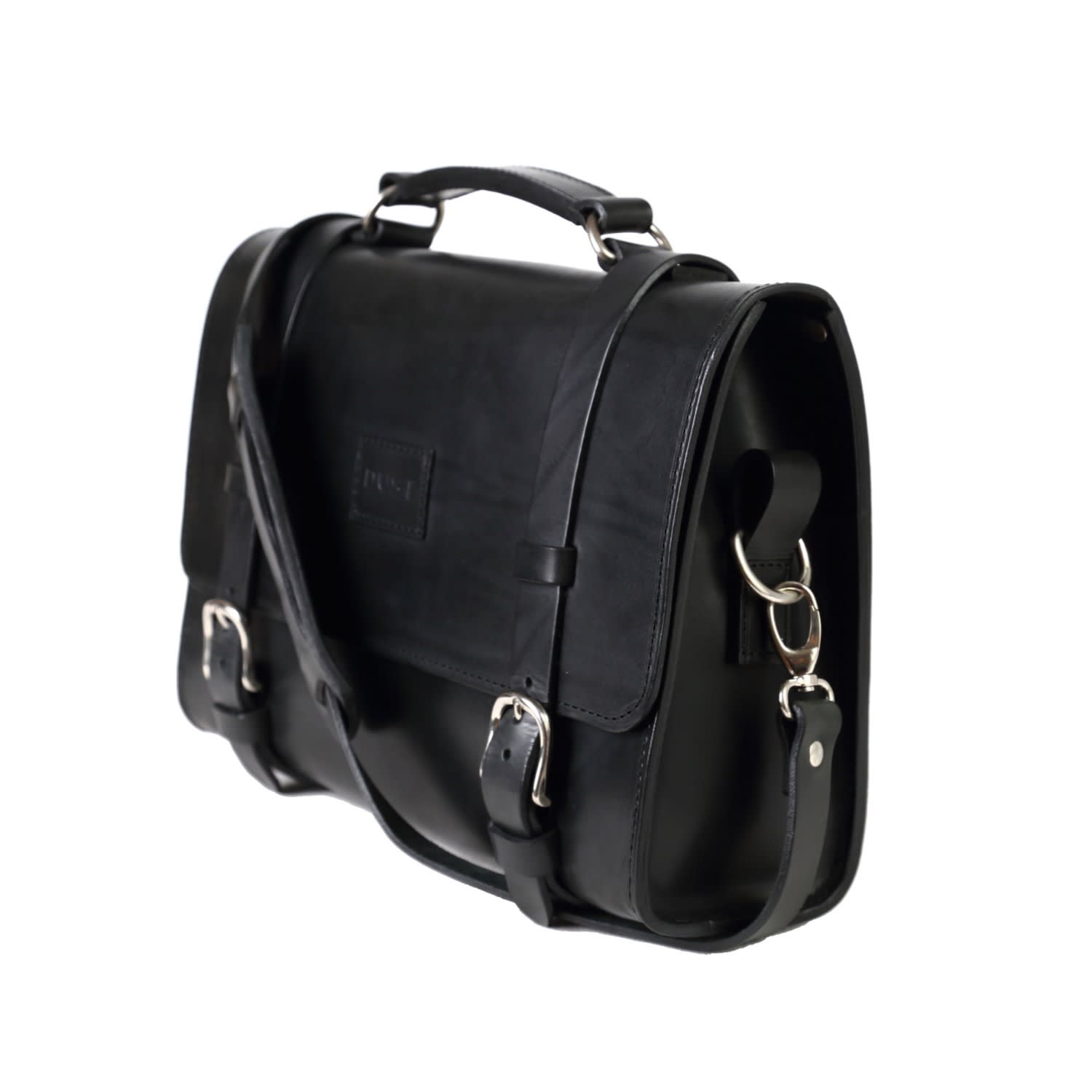 Leather Briefcase In Cuoio Black, THE DUST COMPANY