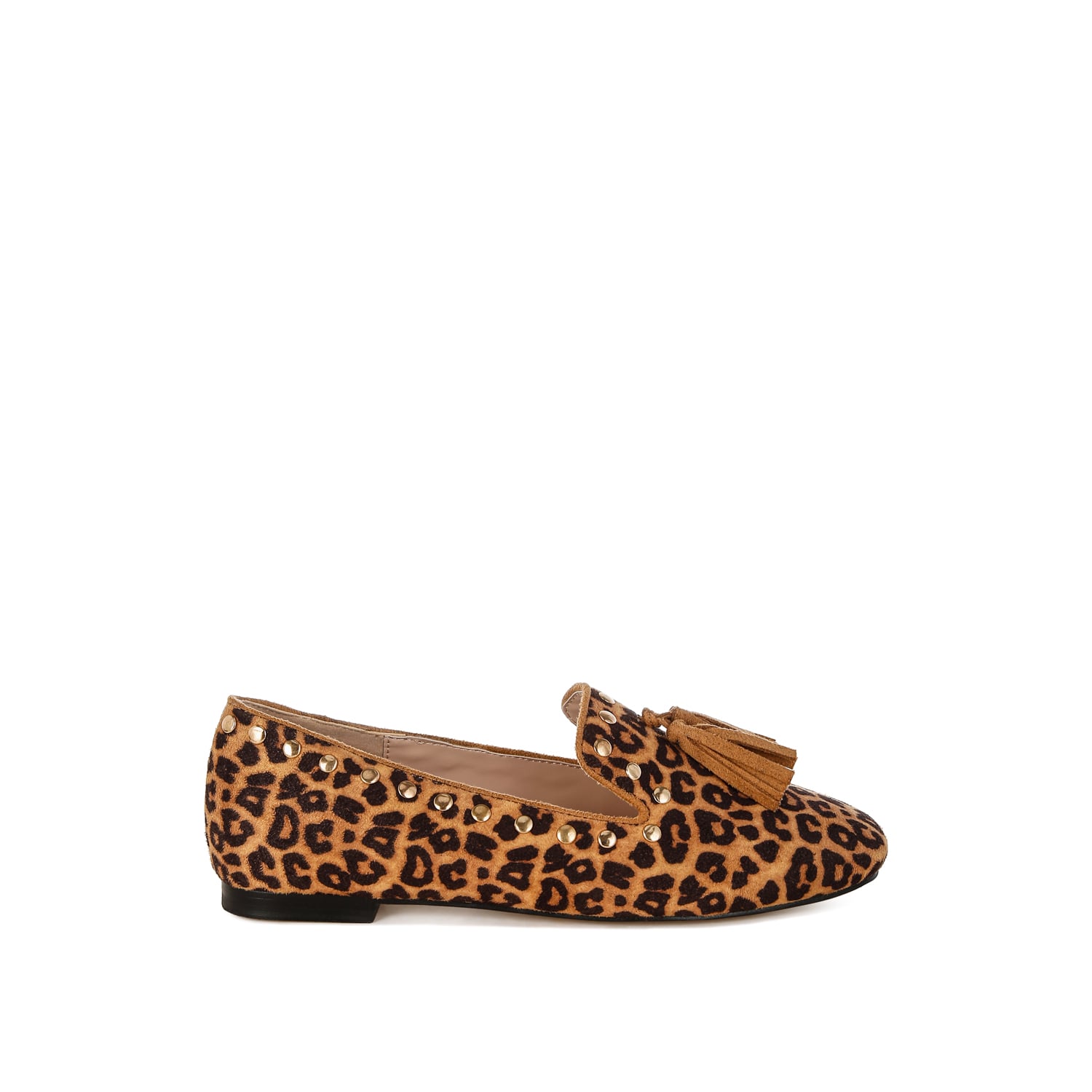 Rag & Co Women's Niloha Studs & Tassels Detail Loafers In Leopard By  In Animal Print