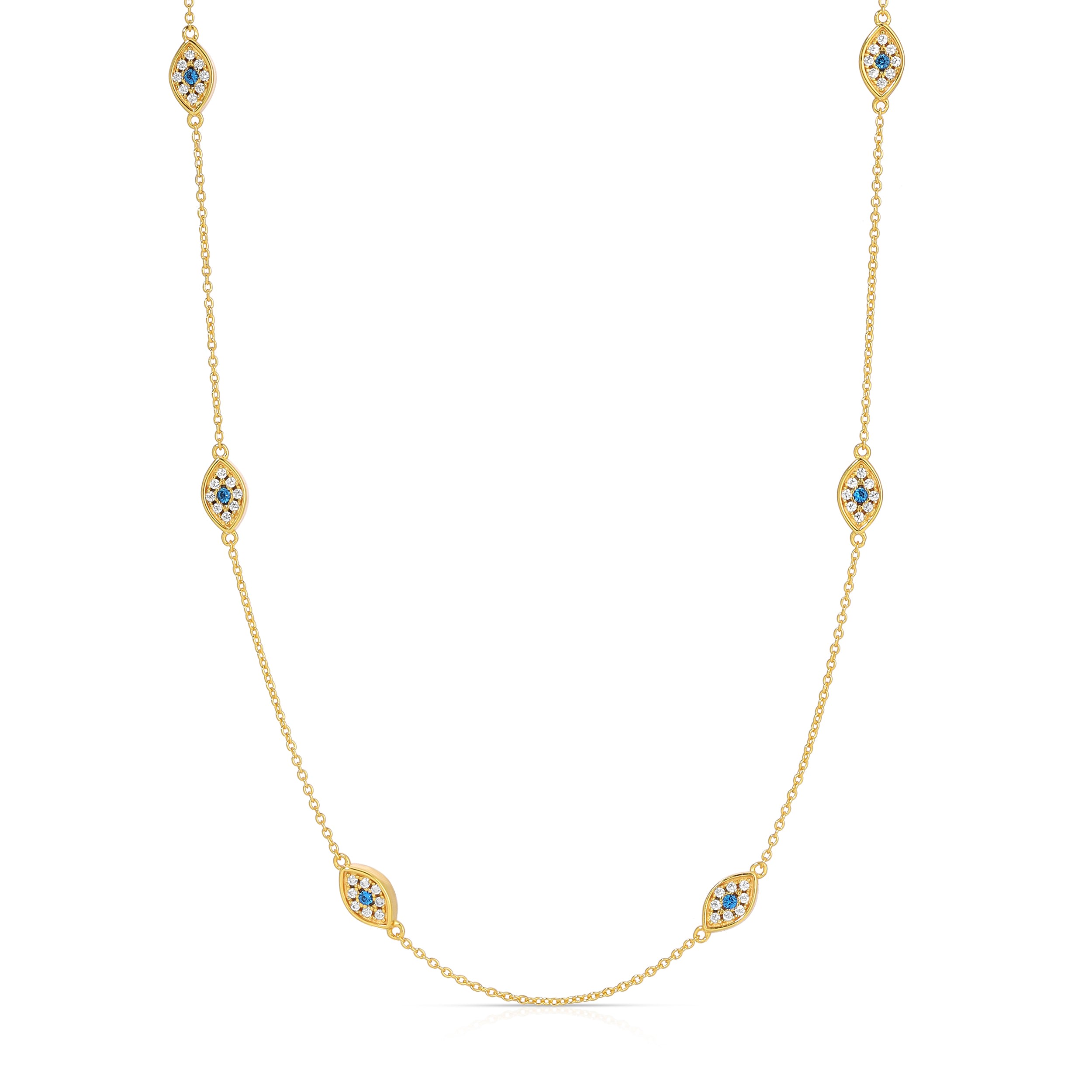 Zepplin The Label Women's Cleary Necklace - Gold Evil Eye Protection Necklace