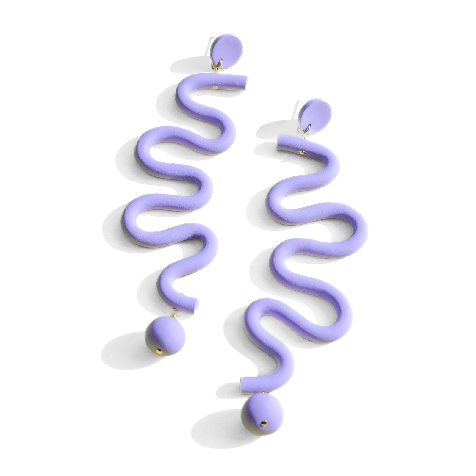 Women’s Pink / Purple Lavender Tube Squiggle Earrings By Chavelli