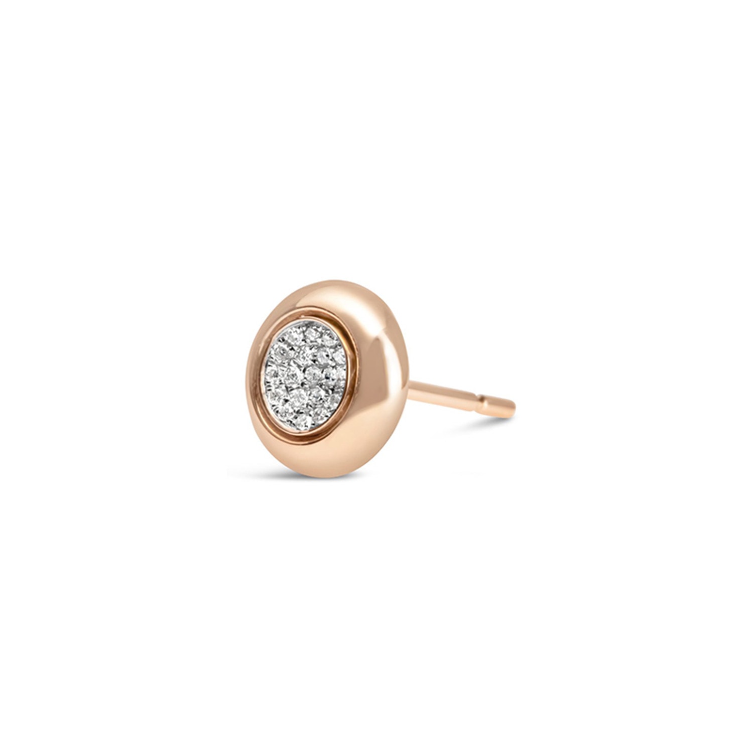Kajal Naina Women's Rose Gold Round Cluster Diamonds Single Stud In Gold
