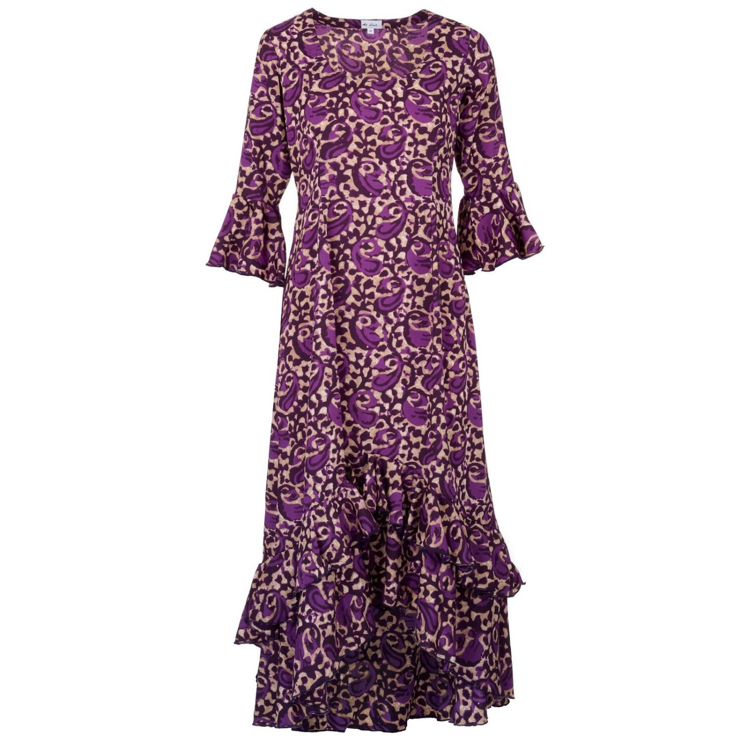 Women’s Pink / Purple Victoria Midi Dress Midnight Purple Swirl XXL At Last...