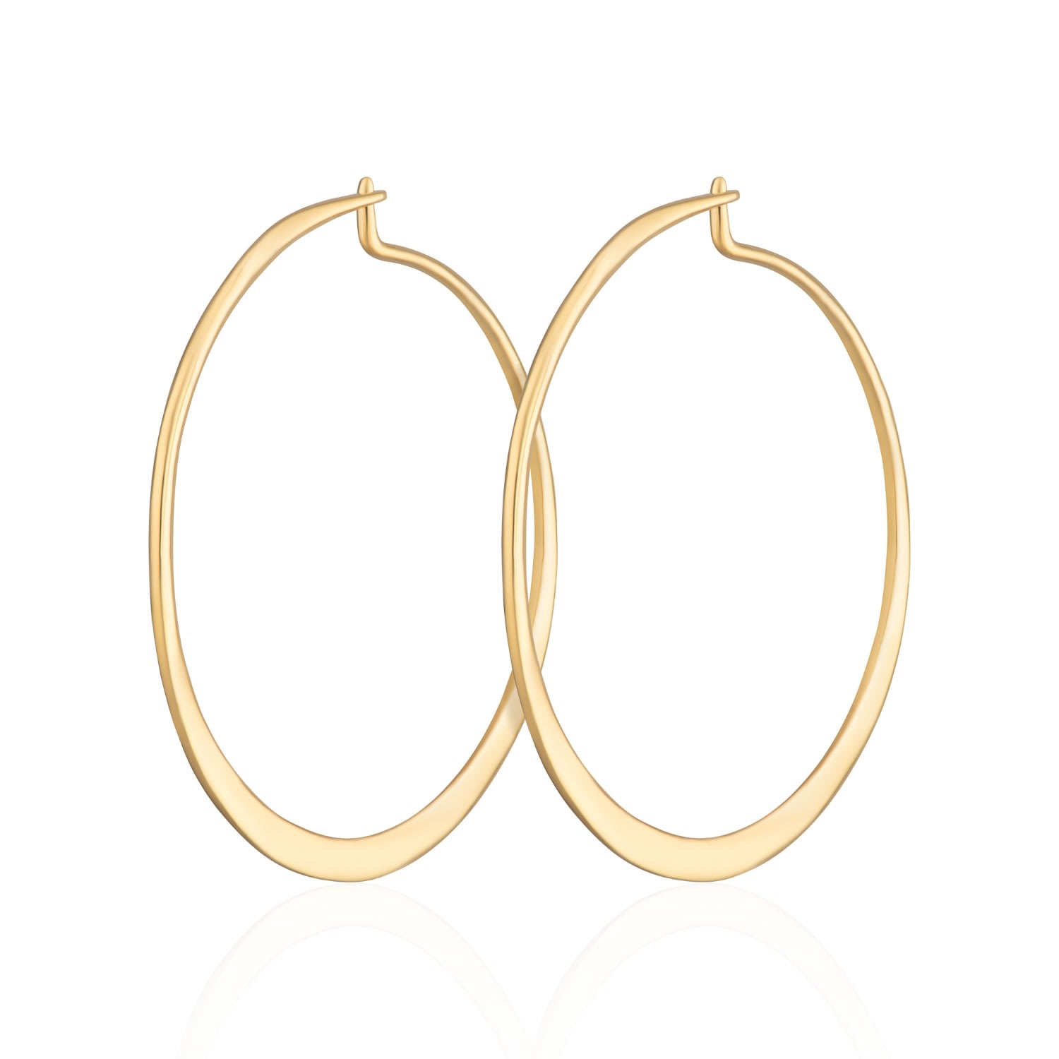 Shop Scream Pretty Women's Gold Flat Hoop Earrings