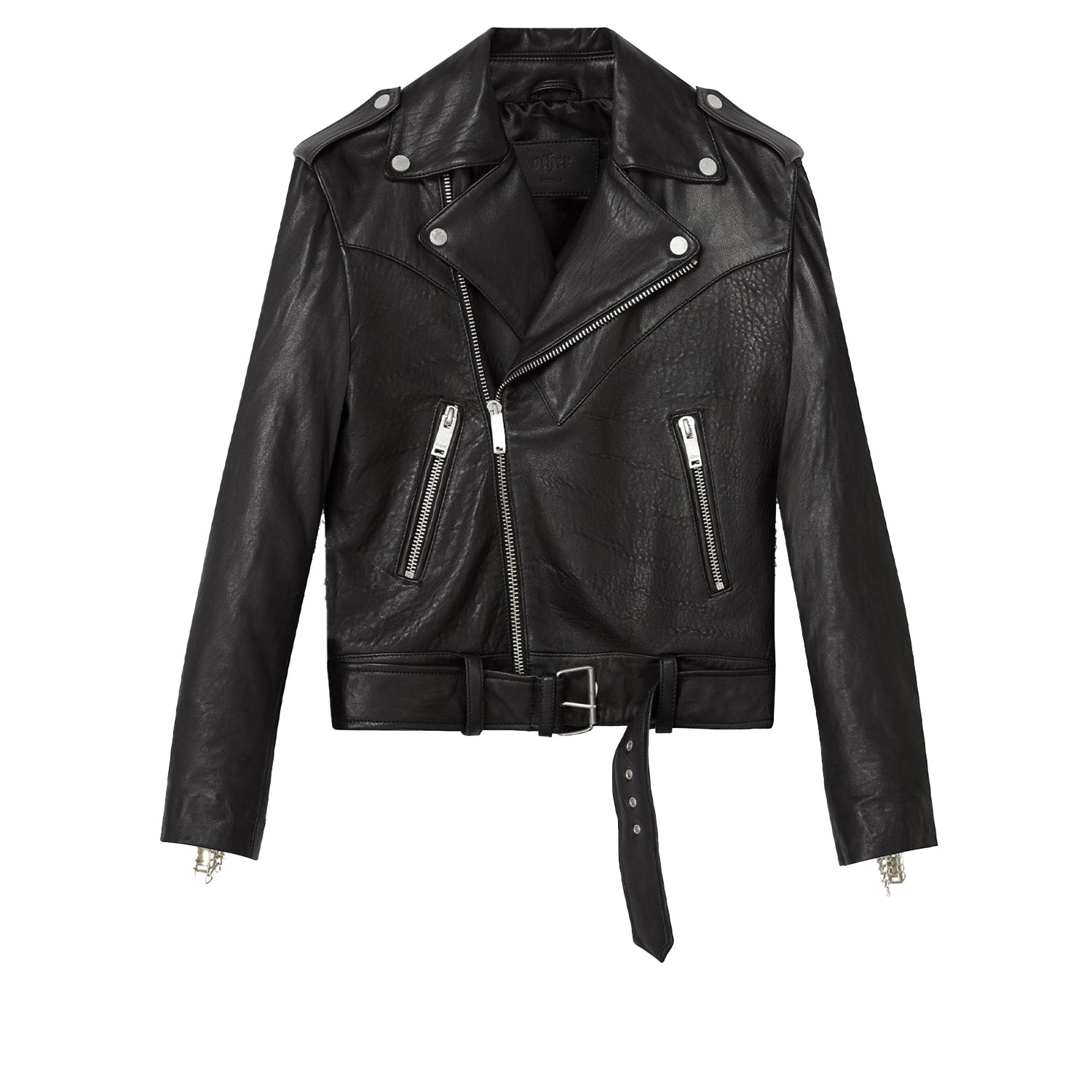 Women’s The Chained Outlaw - Leather Biker Jacket - Black Small OTHER UK