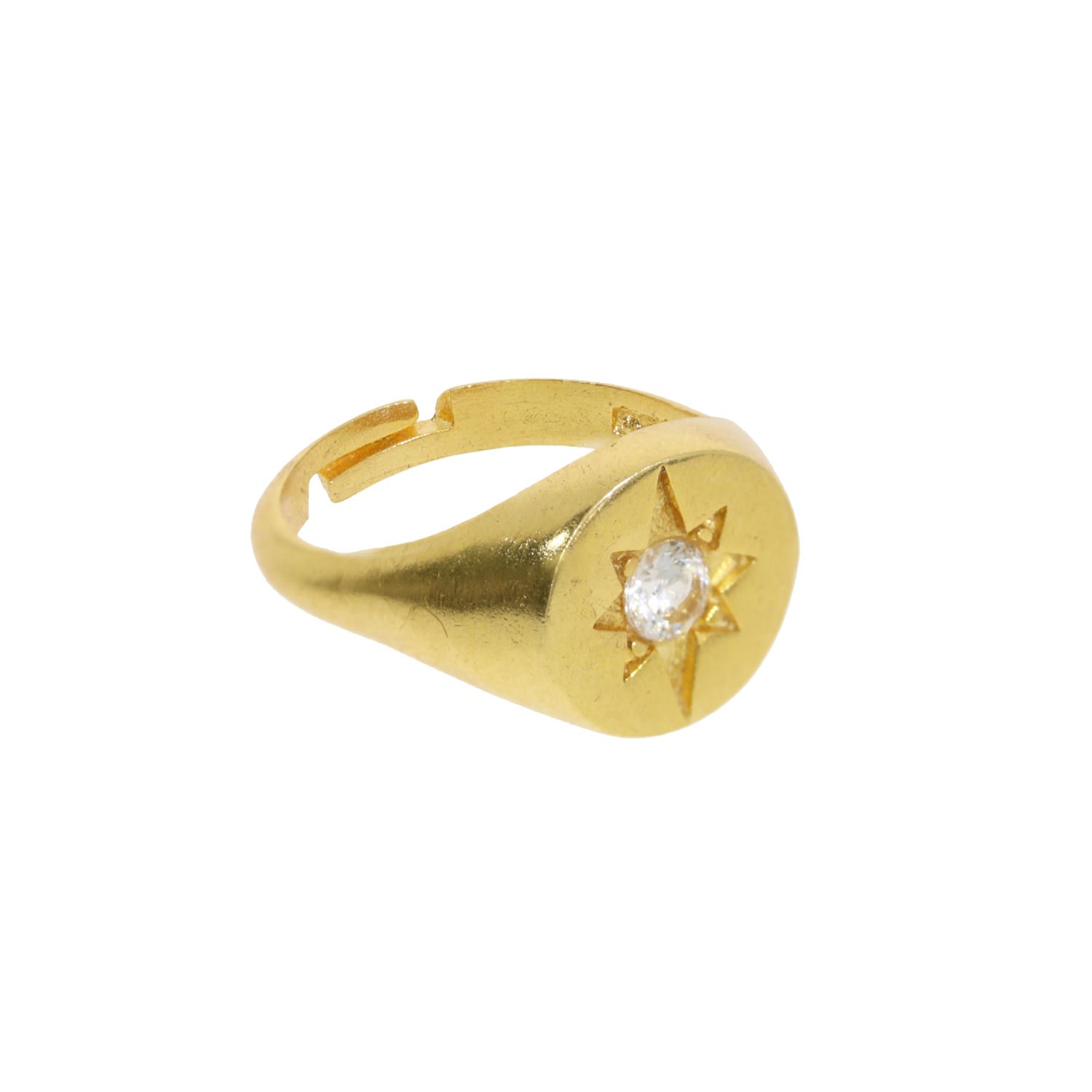Women’s Shining Star Gold Signet Ring Ottoman Hands