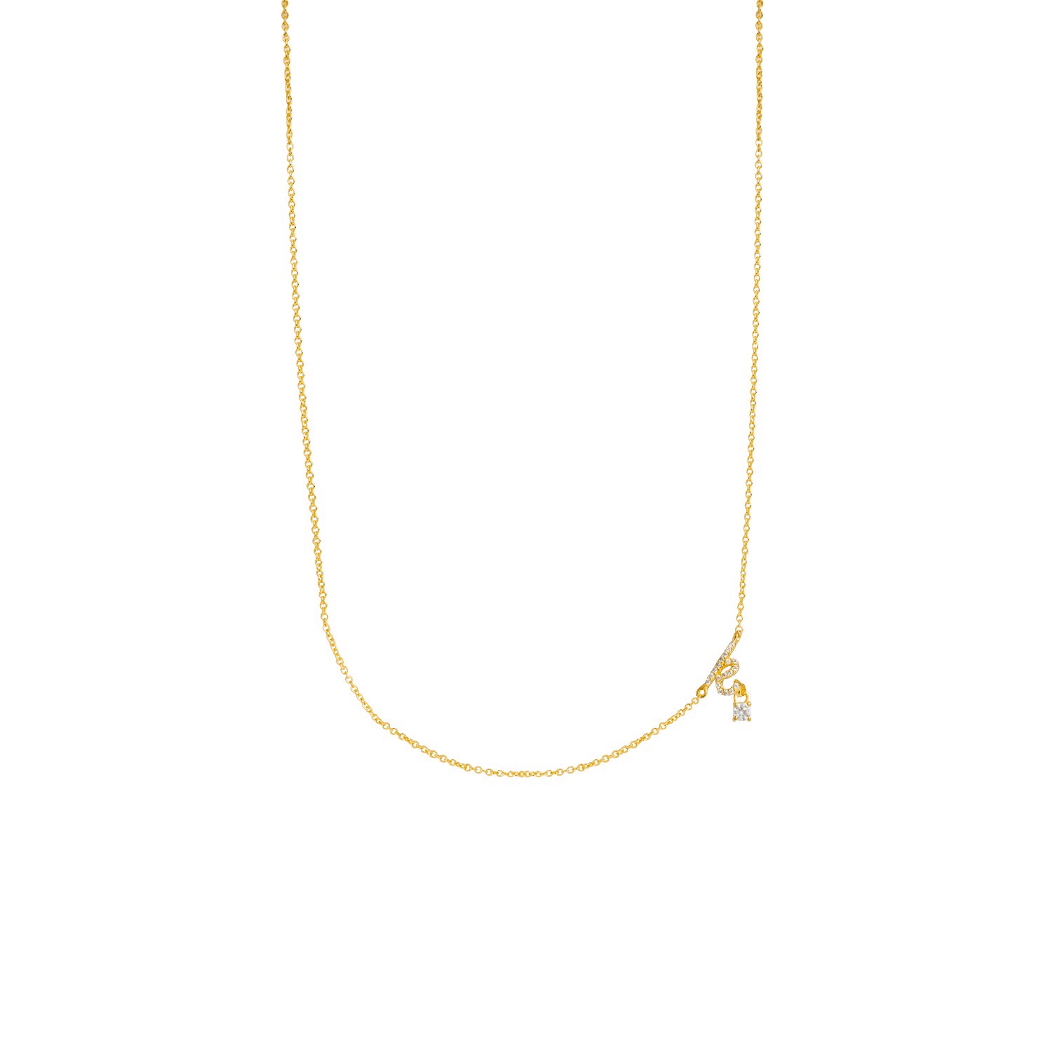 Lavani Jewels Women's Gold / White Zircon K Initial Necklace In Gold