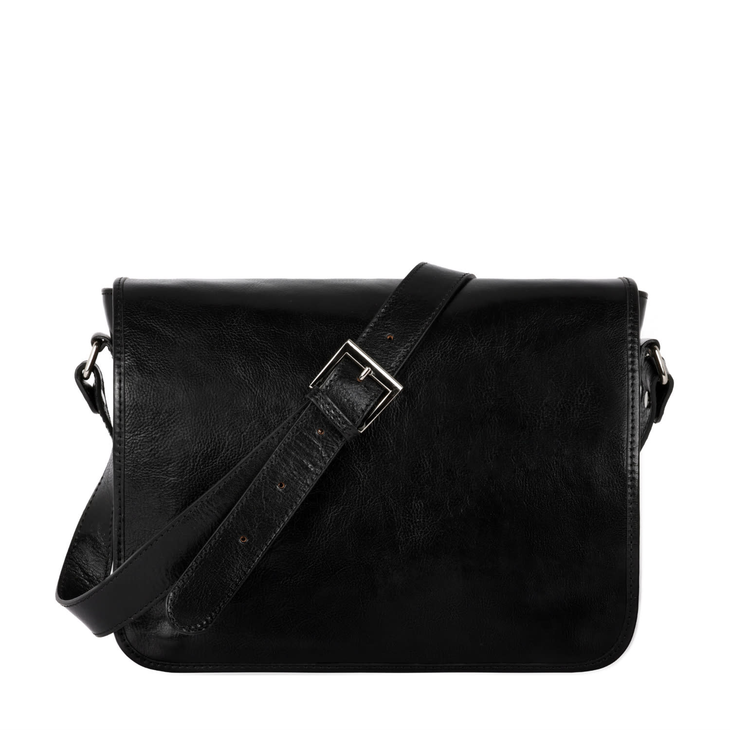 Time Resistance Men's Black Leather Messenger Bag – The Stranger In Black