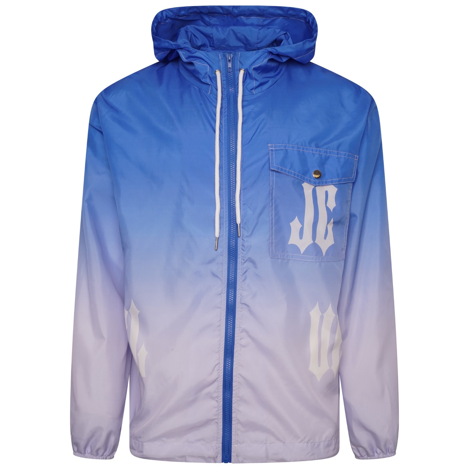 Blue Logo-Print Jacket -Gradient Colors Extra Large Jcclub