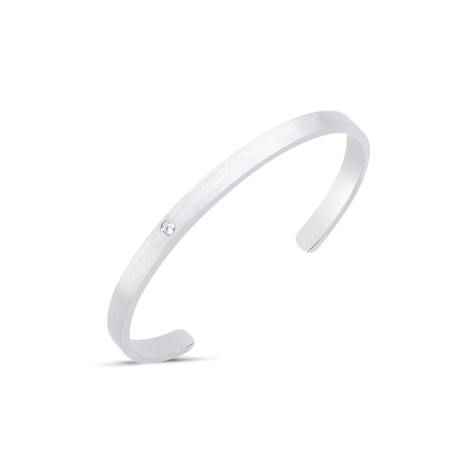 Aleyna Cebeci Jewelry Men's Simple Bracelet Sterling Silver Real Diamond