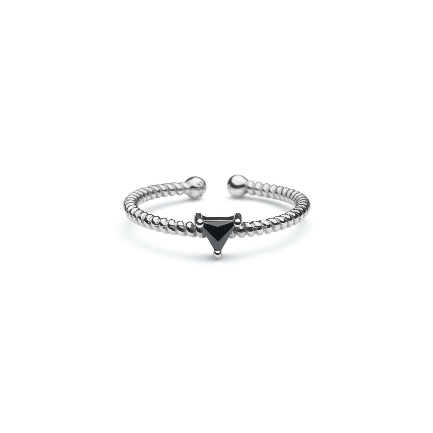 Shabella Nyc Women's Black / Silver Triangle Adjustable Ring Black In Multi