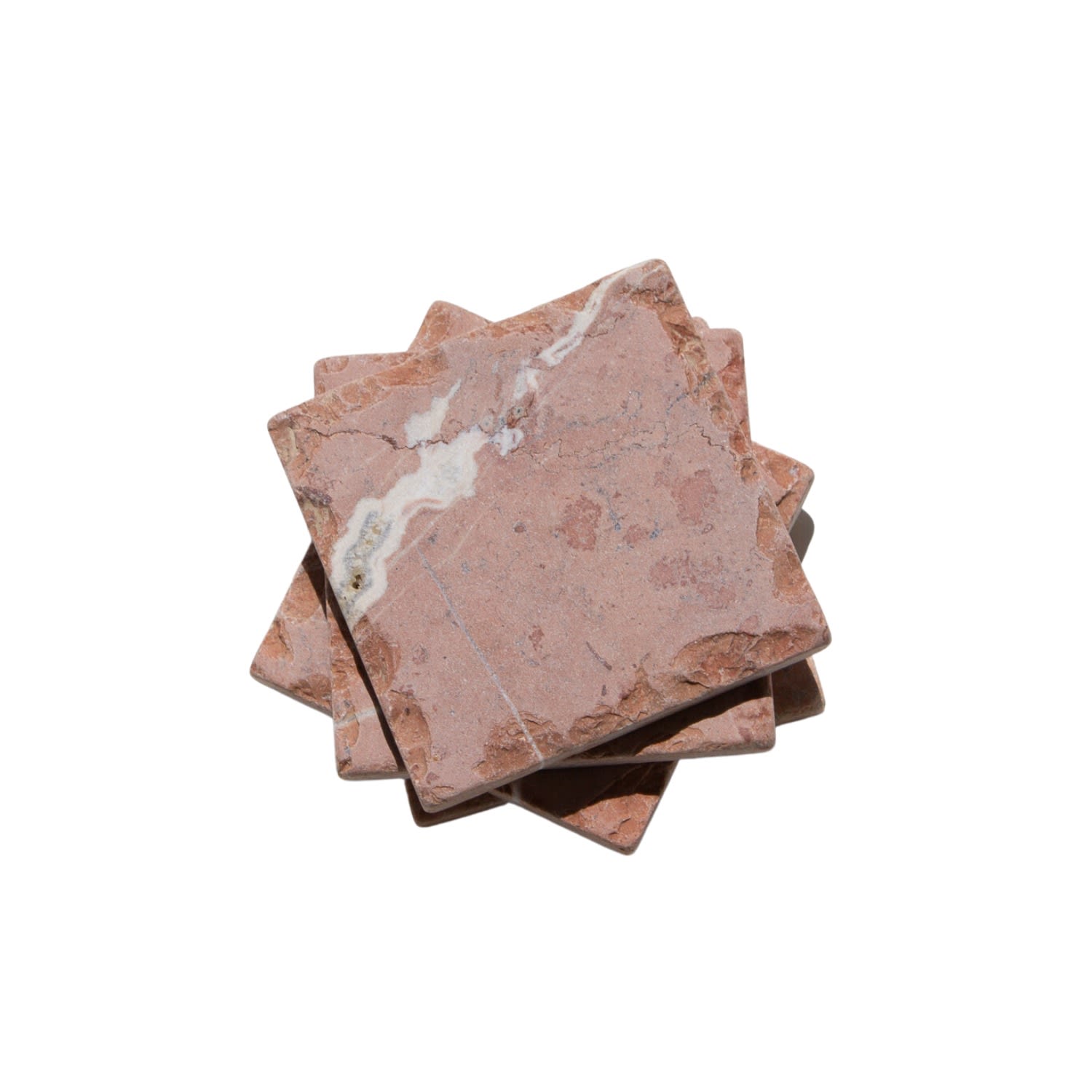 The Parmatile Shop Red Terra Marble Coaster Set In Brown