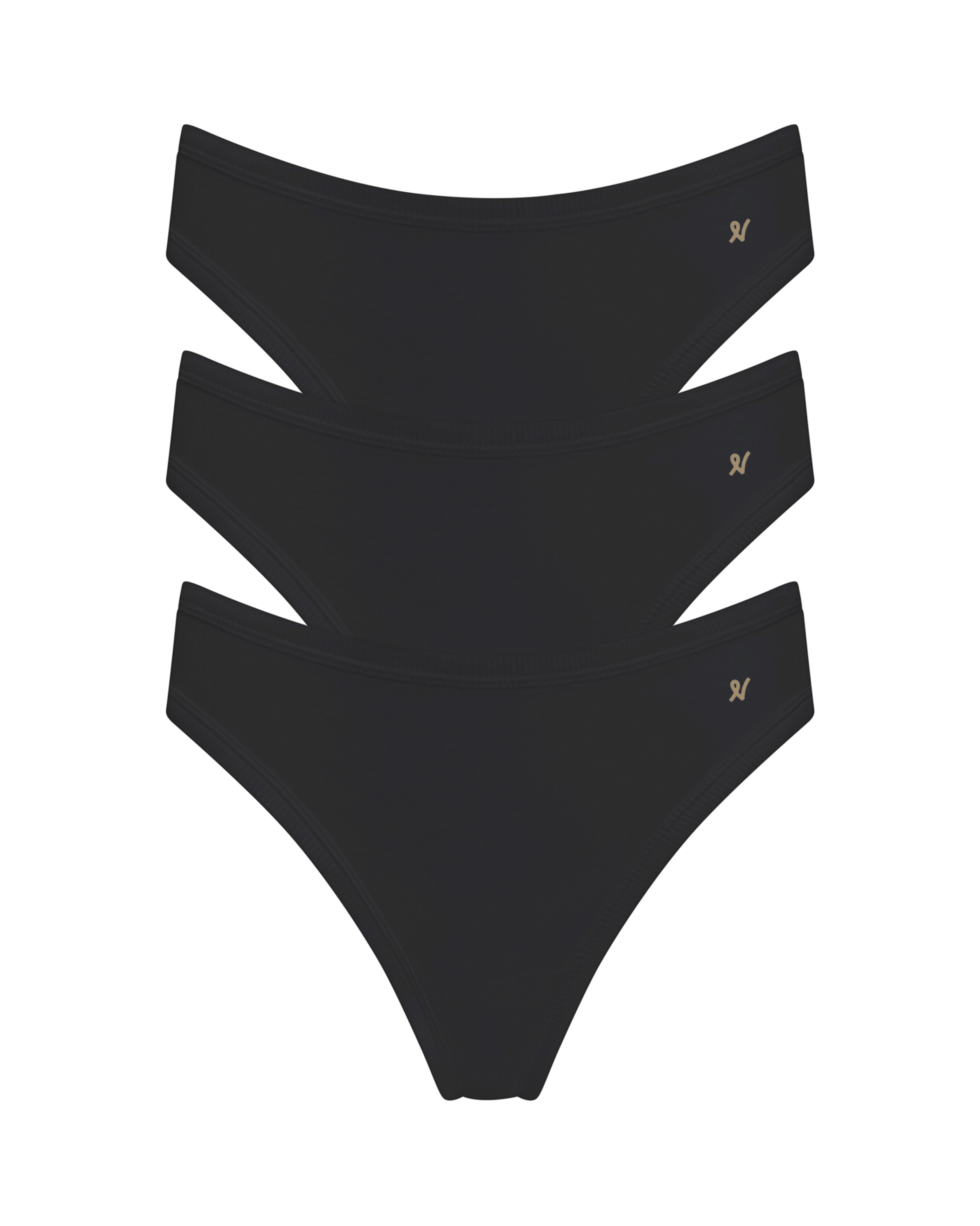 Nudea Women's The Organic Cotton Mini Brief Three Pack - Black