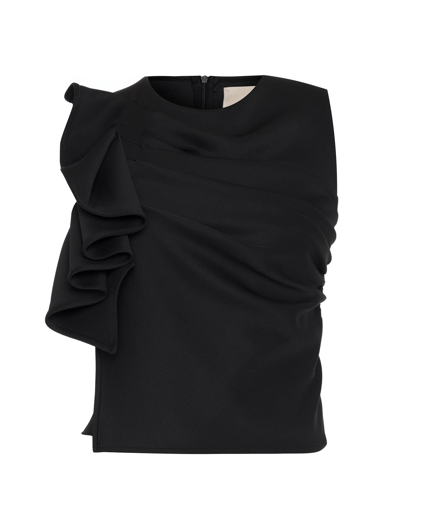 Theo The Label Women's Atlas Bow Scuba Top - Black In Black