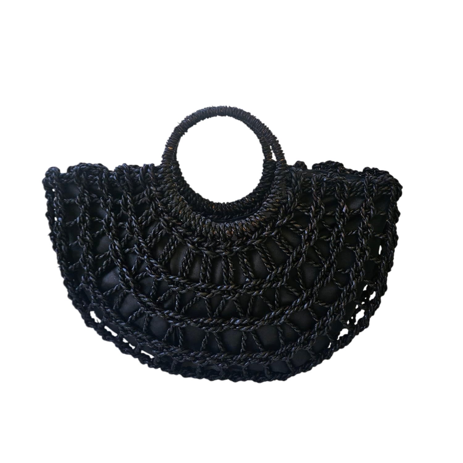 Ohsun Women's Inga Straw Beach Tote - Black