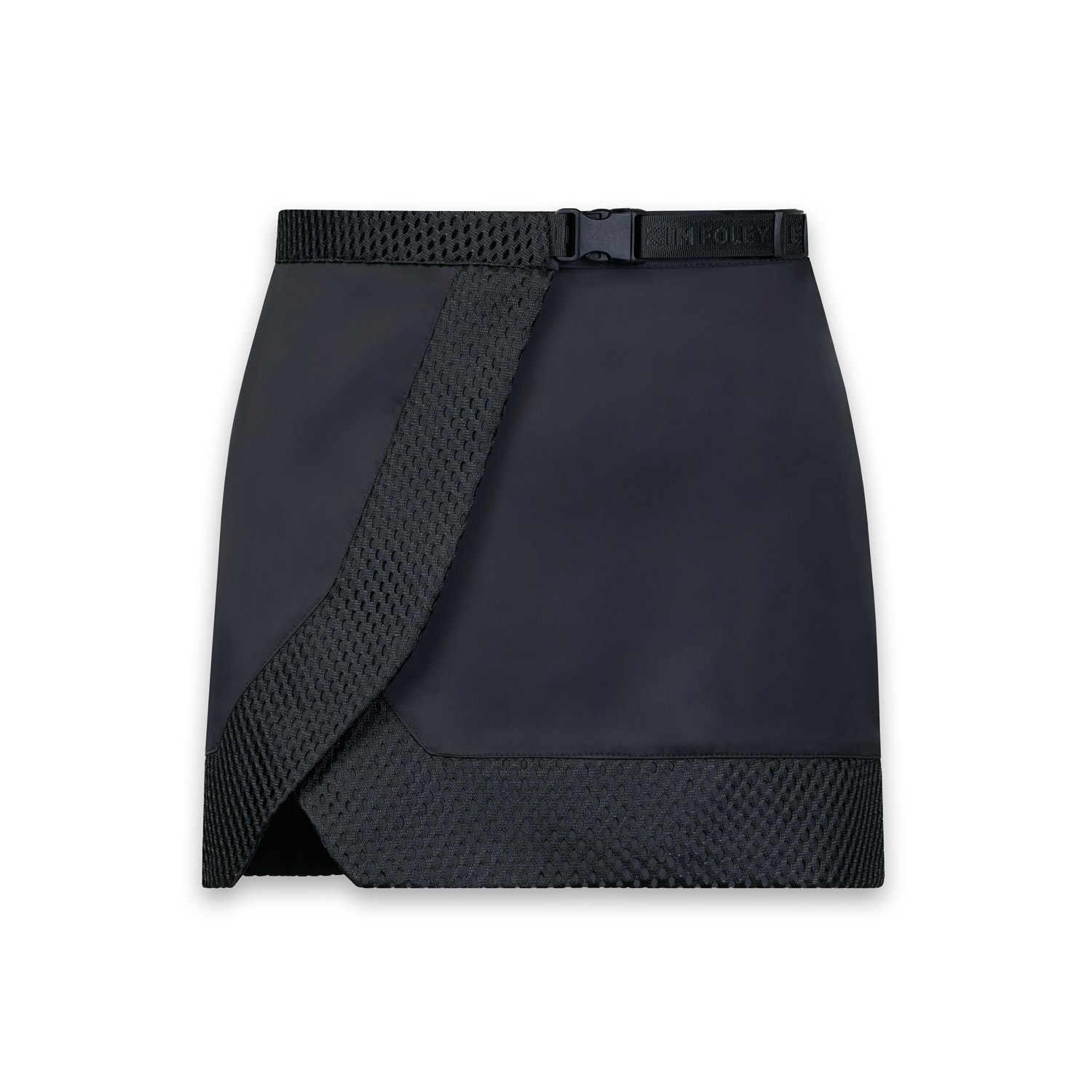 Women&rsquo;s Black Satin Athletic Wrap Shortie Skirt | Small | Kim Foley