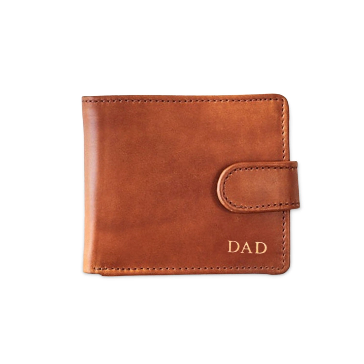 Men’s Brown Dad Tan Leather Tri Fold Wallet Vida Vida