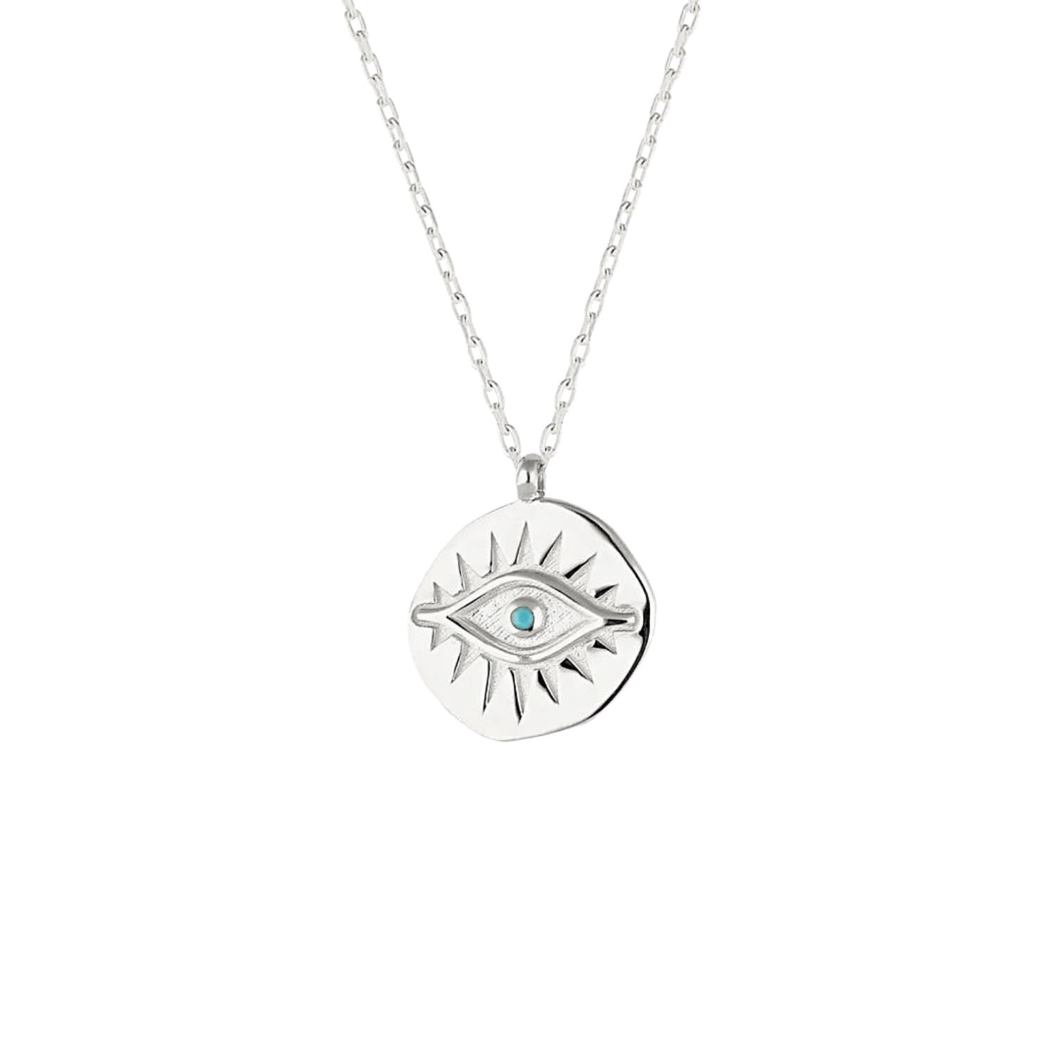 Spero London Women's Eye Coin Sterling Silver Evil Eye Necklace  - Silver In Silver