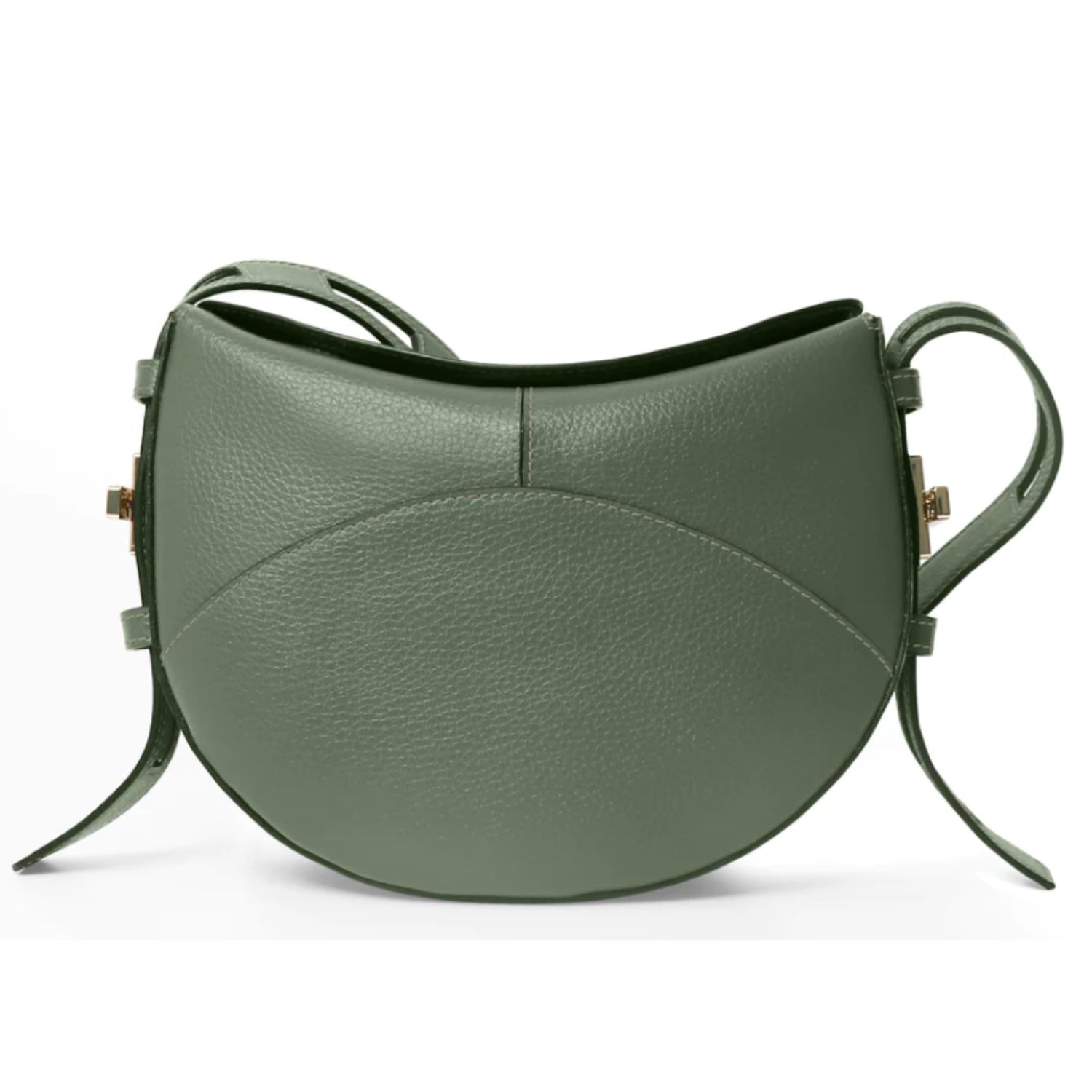 Women’s Green / Neutrals Green Twist Crossbody Bag / Mirum Leather One Size Betterleather Collective