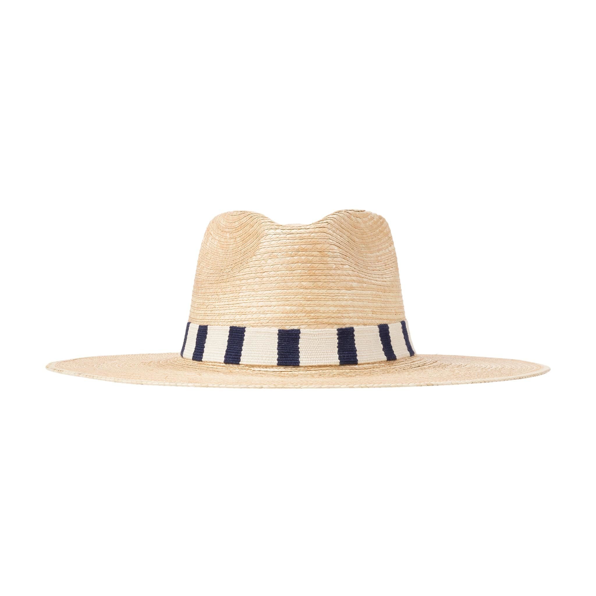 Sunshine Tienda Brenda Palm Straw Sun Hat In Blue/white