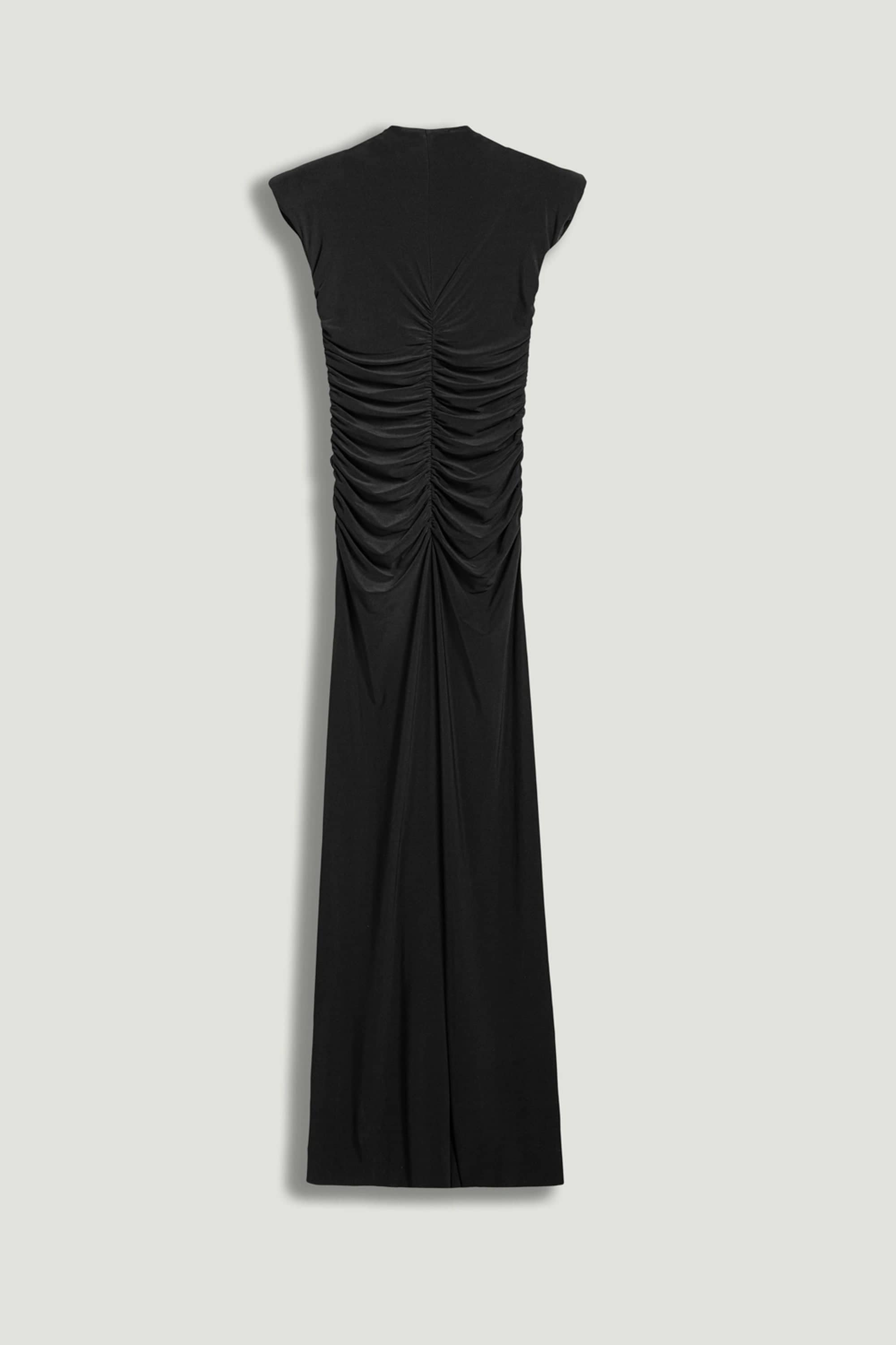 Ruched Deep V-Neck Maxi Dress | NOCTURNE | Wolf & Badger