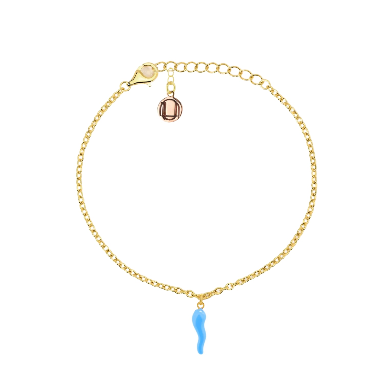 Unaloe Women's Gold / Blue Elegant Sky Blue Horn Bracelet In Sterling Silver Or Gold Vermeil – Handcrafted 