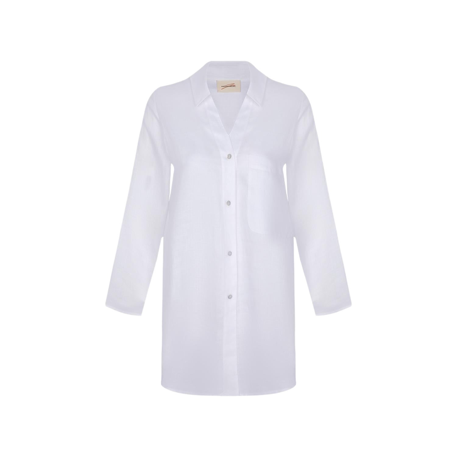 Women’s Nicole Linen Shirt White One Size Amour Et Naturel